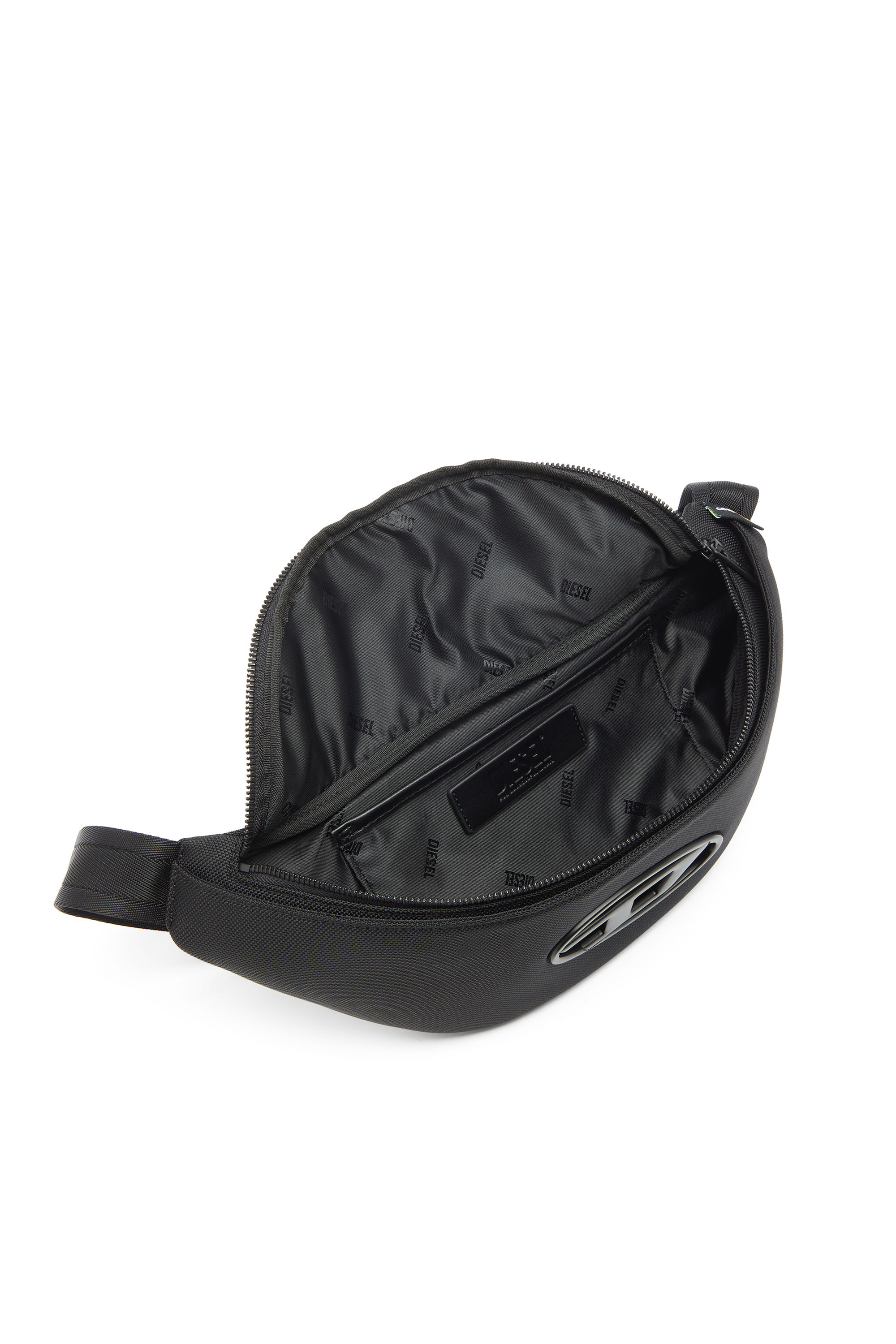 Diesel - HOLI-D BELT BAG M, Holi-D - Bolso ri&ntilde;onera de nylon con bolsillo interior Unisex in Negro - 3