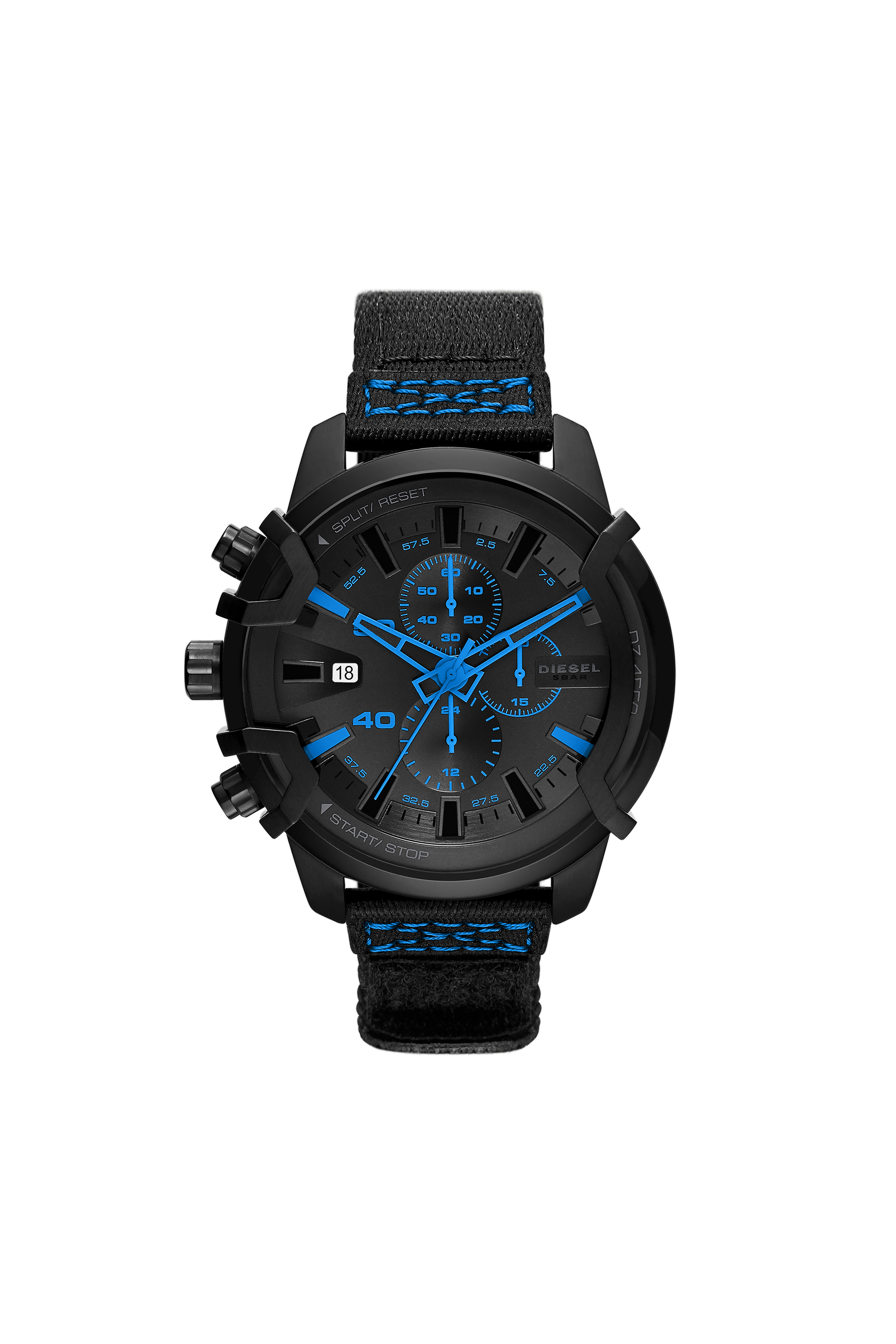 Diesel - DZ4553, Reloj cron&oacute;grafo Griffed con correa en nailon negro mate Hombre in Multicolor - 1