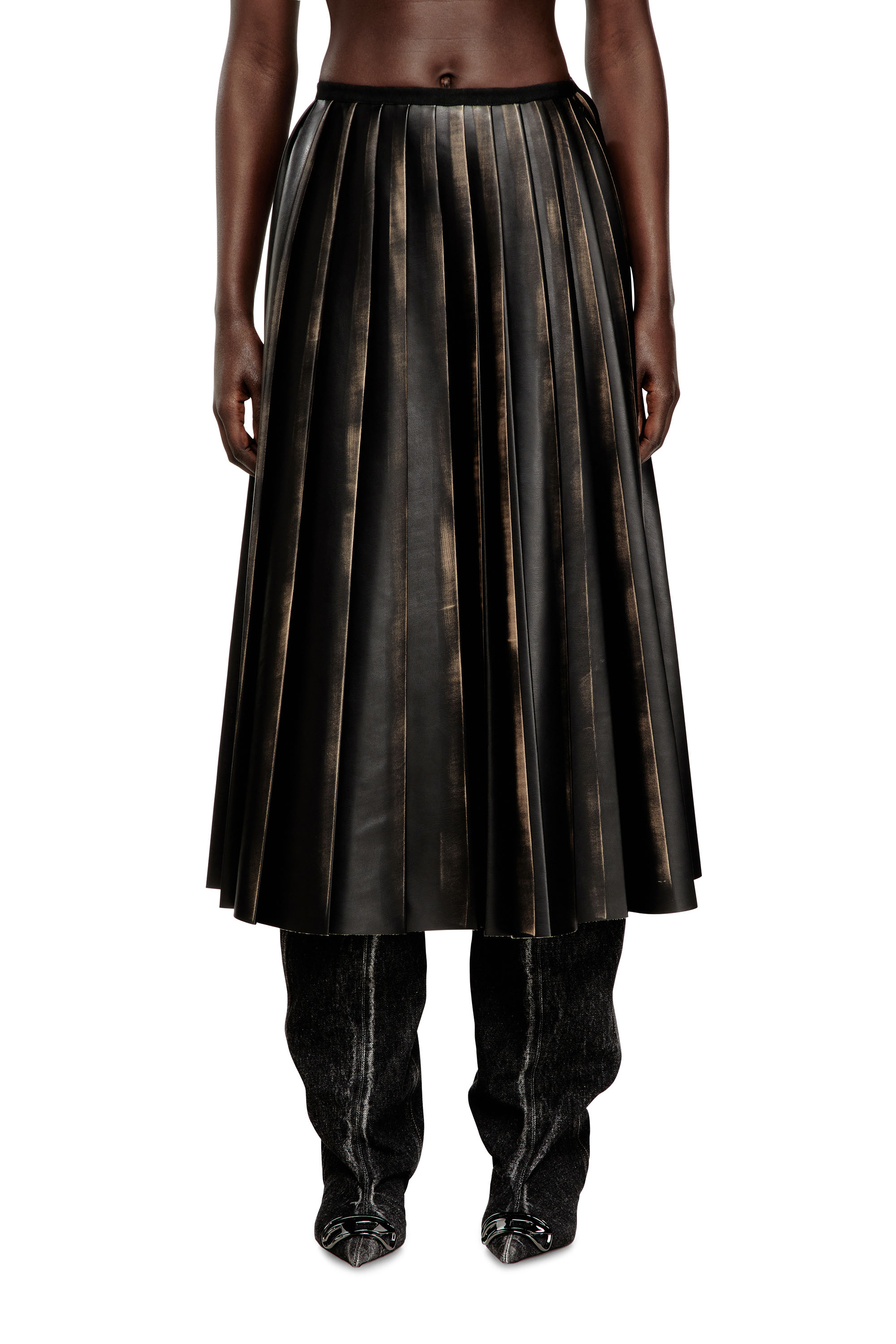 Diesel - O-SAKA, Falda midi plisada desgastada Mujer in ToBeDefined - 1