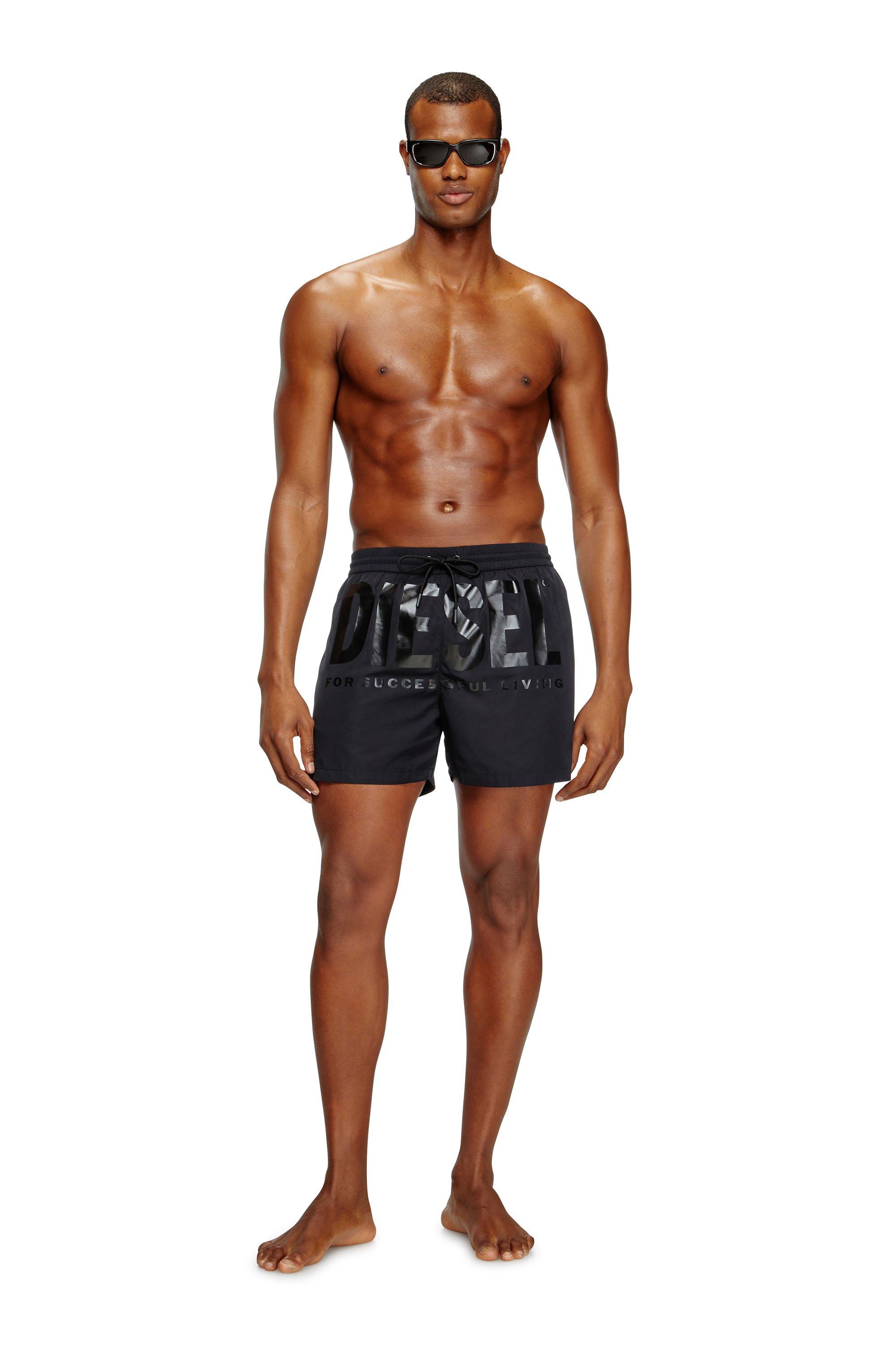 Diesel - KEN-37-D-CORE, Bañador de longitud media con logotipo grande Hombre in Negro - 1