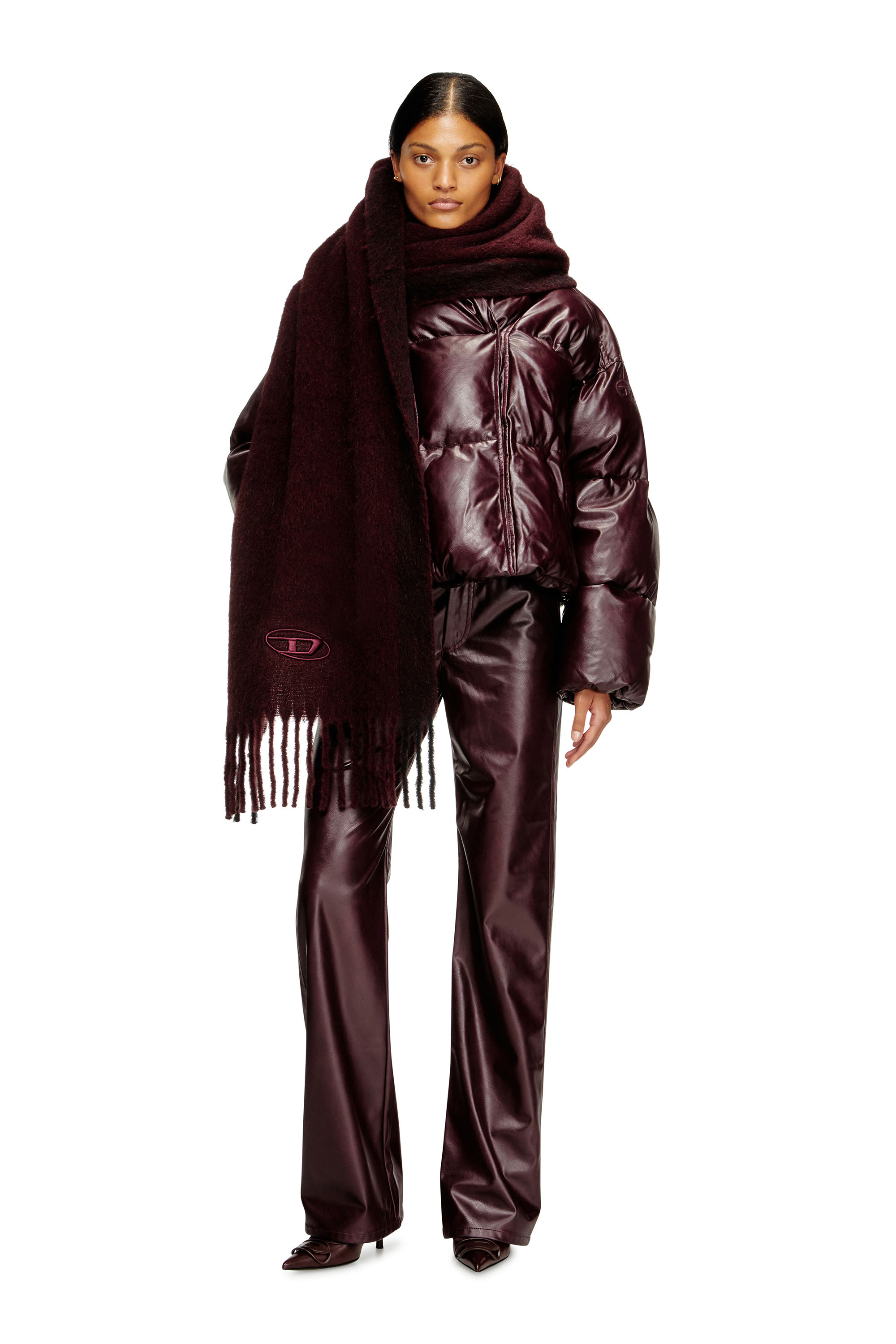 Diesel - FR-W-ILLEY, Chaqueta acolchada con capucha burgundy en tejido recubierto Mujer in Rojo - 2