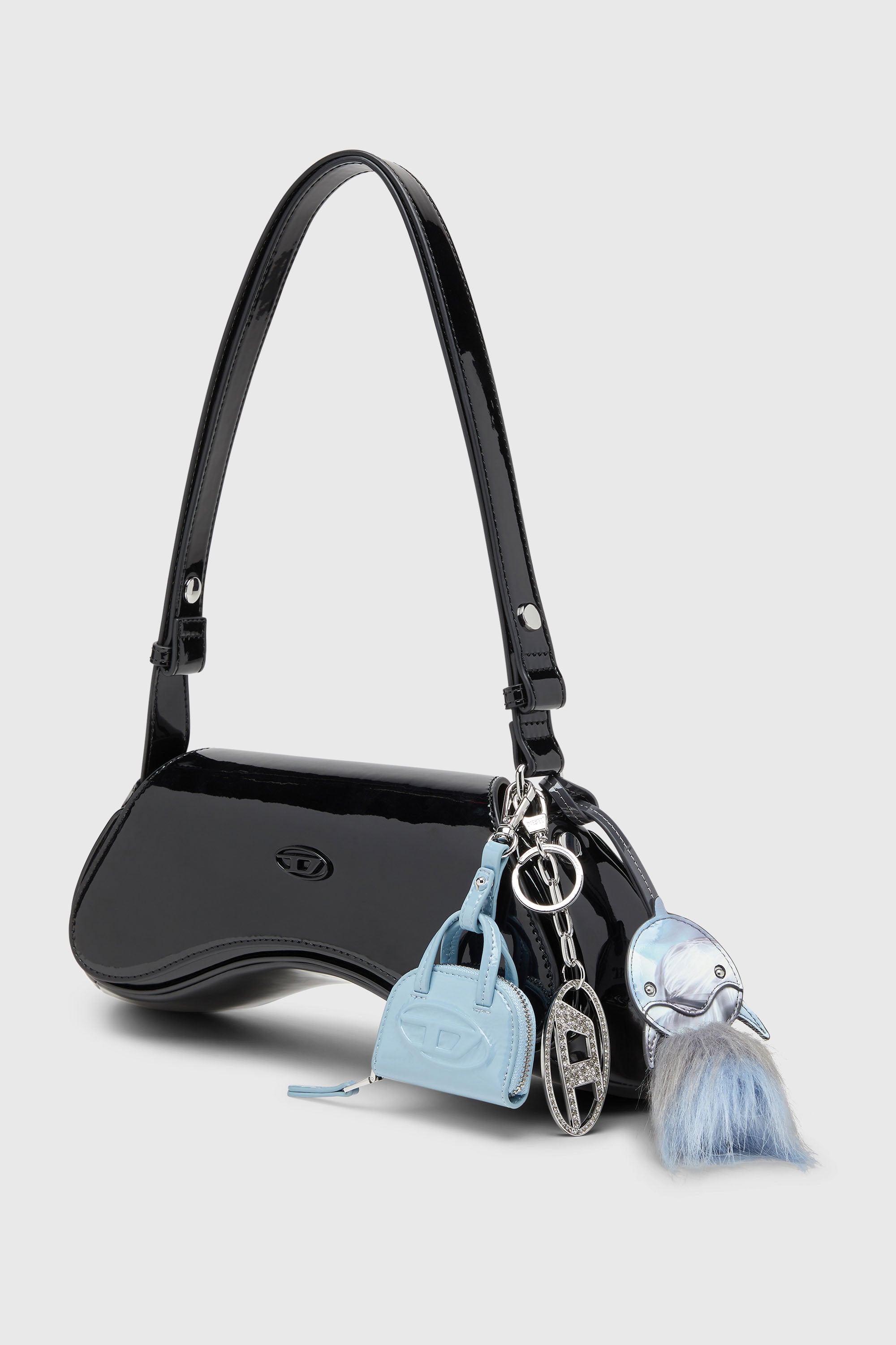 Diesel - HOLY-C, Llavero met&aacute;lico ovalado en forma de D con cristales Mujer in Plateado - 2