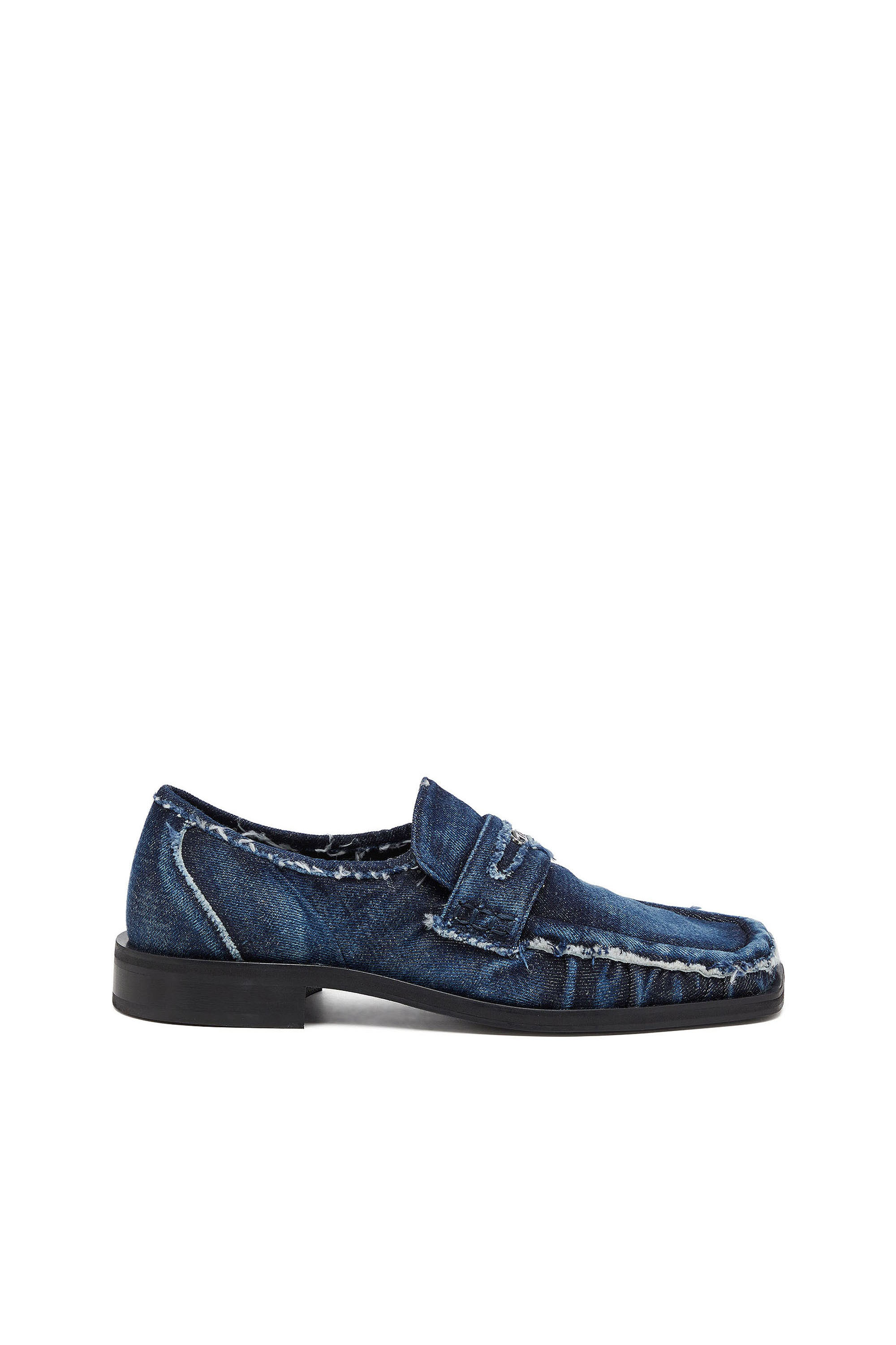 Diesel - D-AMBER LOAFER, D-Amber - Mocasines tipo penny en denim desflecado Hombre in Azul marino - 1