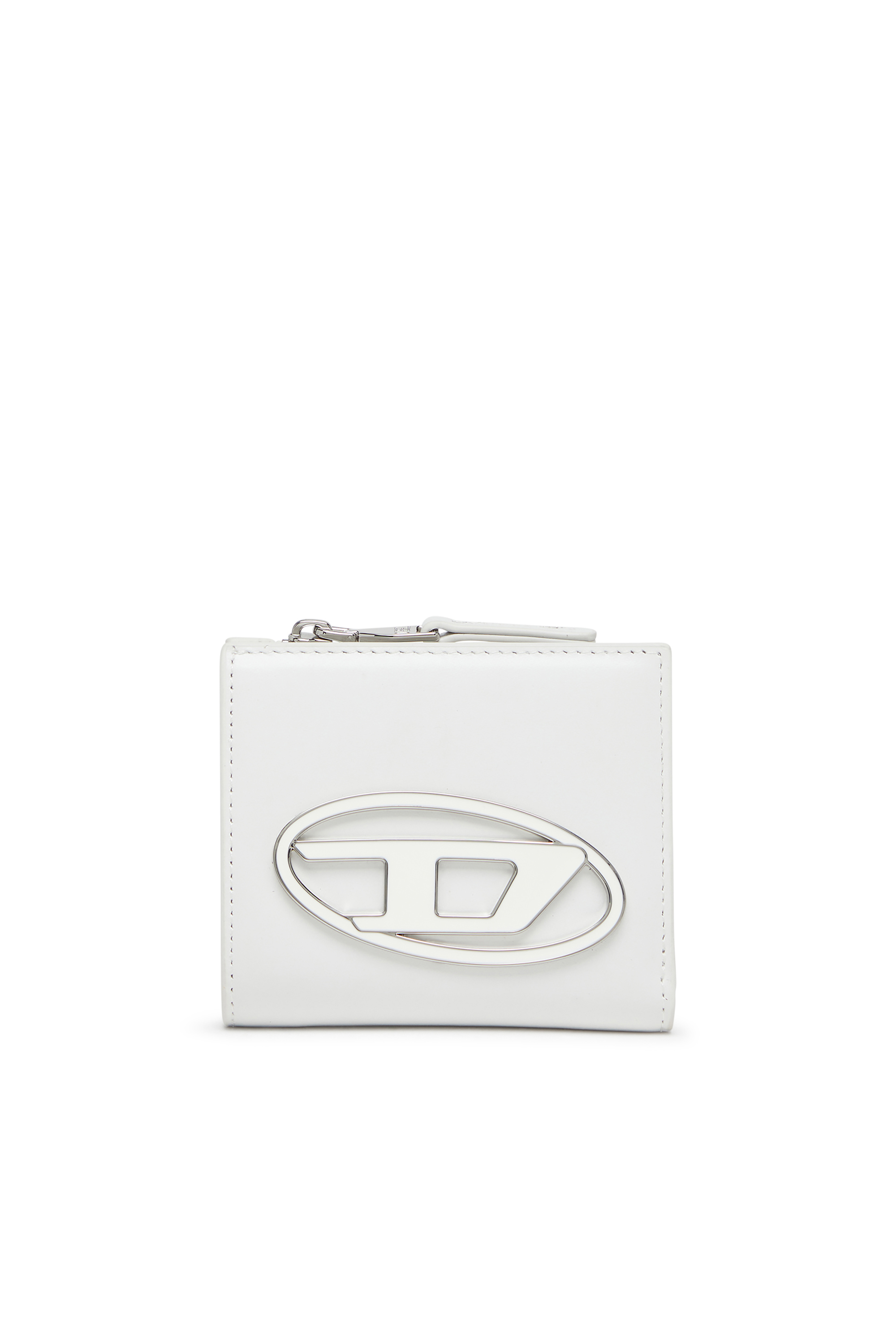 Diesel - 1DR BI FOLD ZIP L, Cartera de cuero que se pliega por la mitad Mujer in Blanco - 1