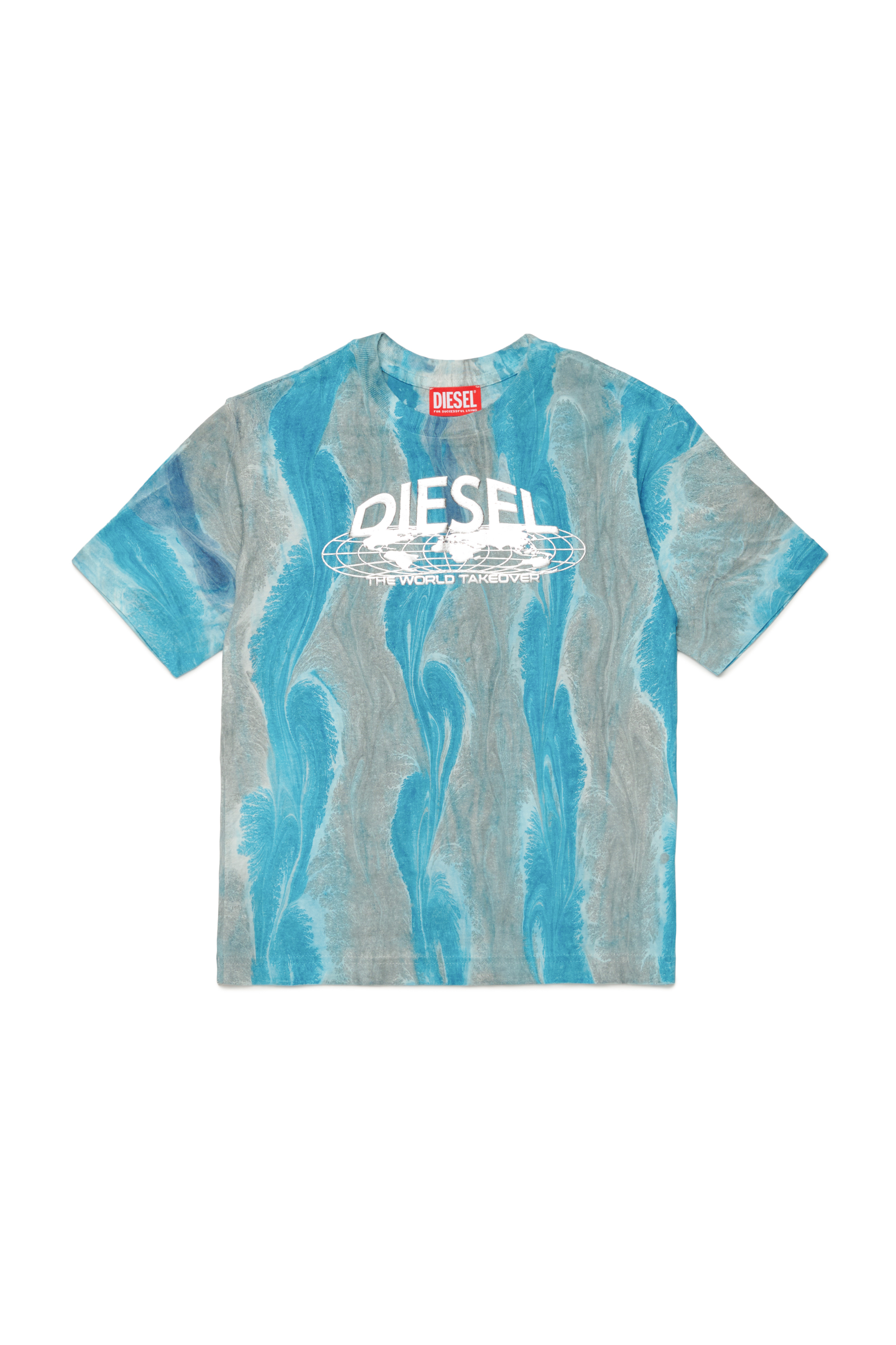 Diesel - TWASHL2 OVER, Unisex T-shirt with wavy pattern in Multicolor - Image 1