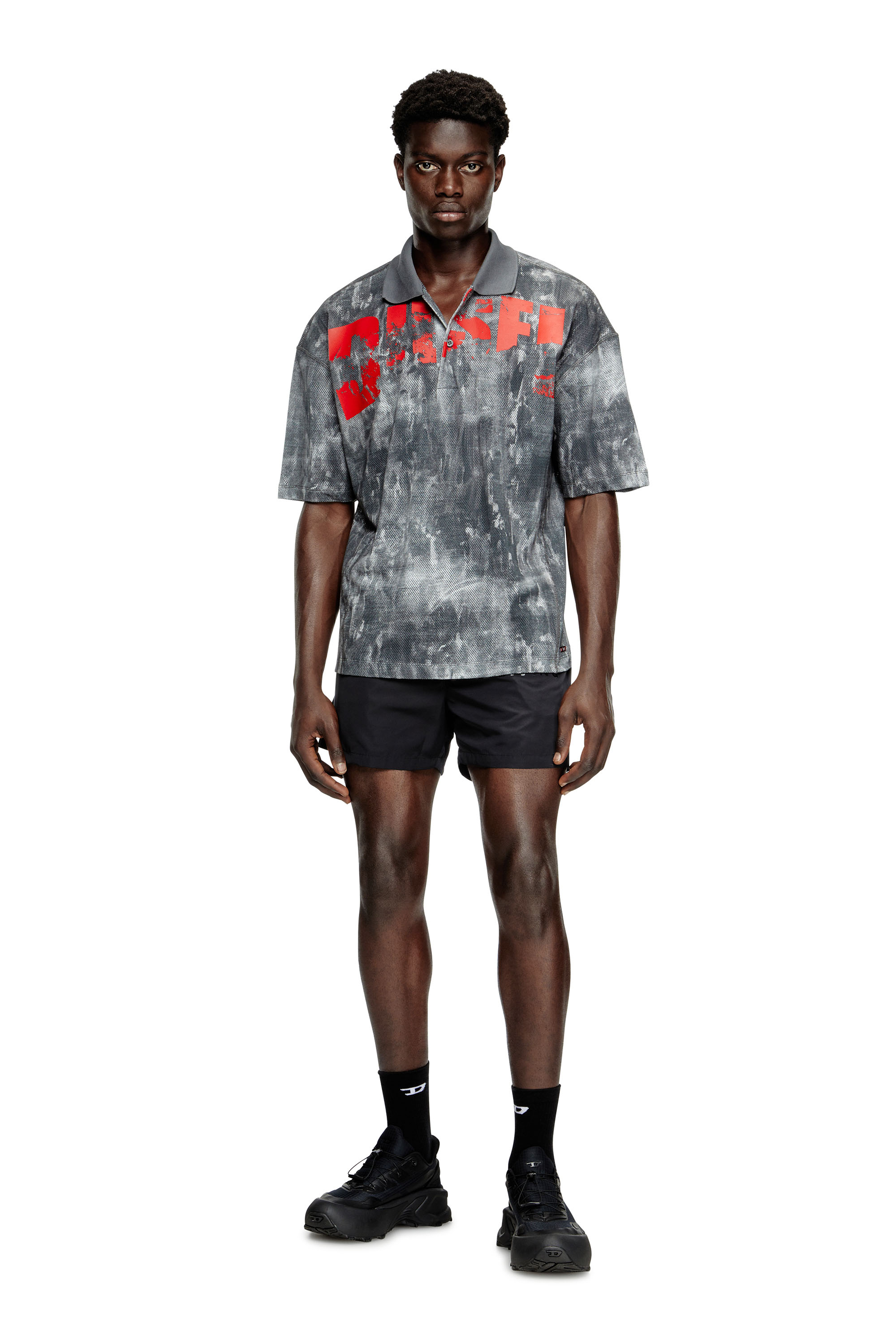 Diesel - TIMOTHEE-D-POP, Camiseta polo de playa de malla estampada Hombre in Multicolor - 2