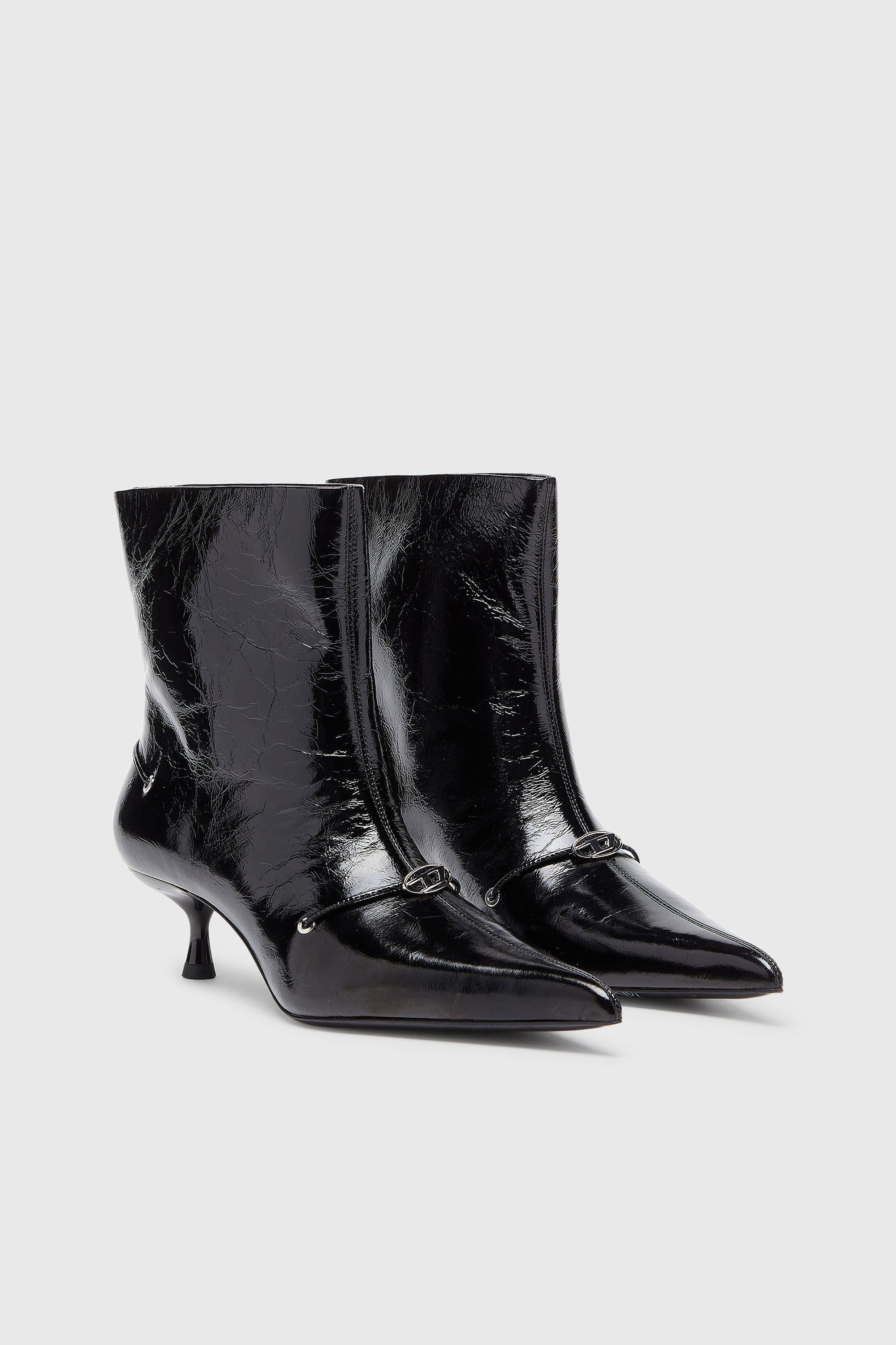 Diesel - D-JEWELS  40 TUBE, D-Jewels - Botines de cuero naplak Mujer in Negro - 2