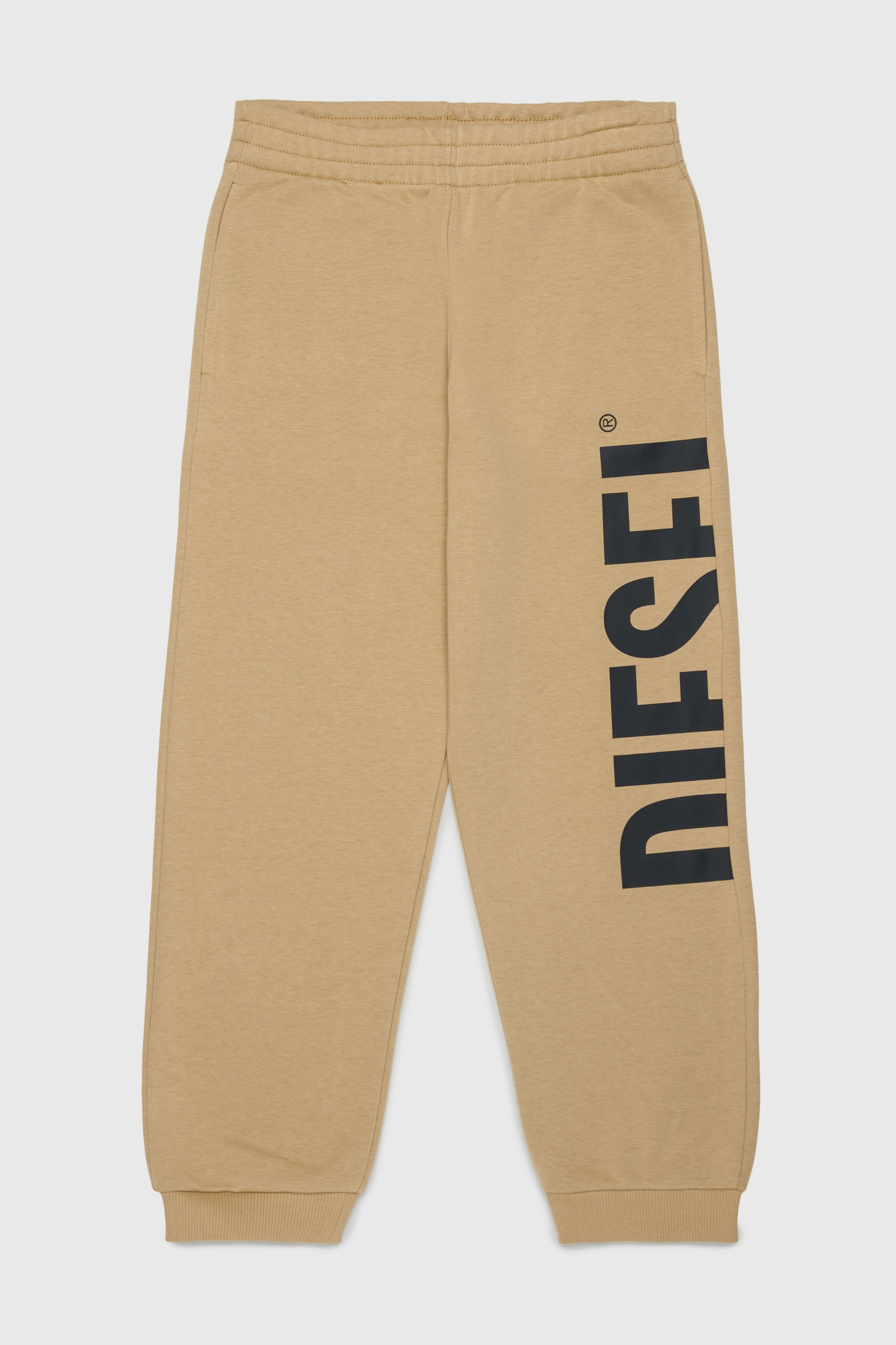 Diesel - PRES, Man's Sweatpants with cut-off logo print in Brown - 1