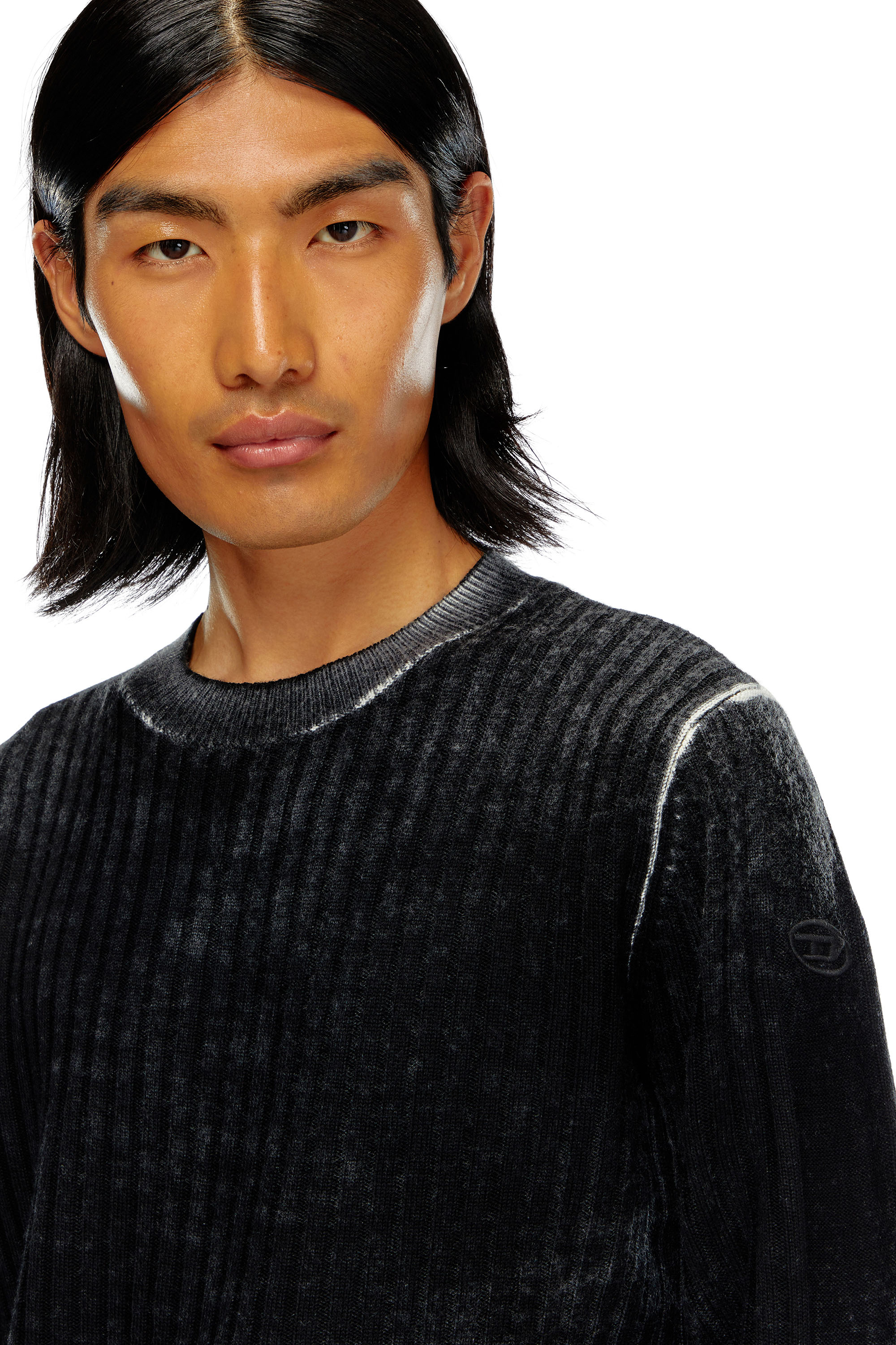 Diesel - K-ANDELERO, Hombre Jersey de lana estampado in Gris - Image 5