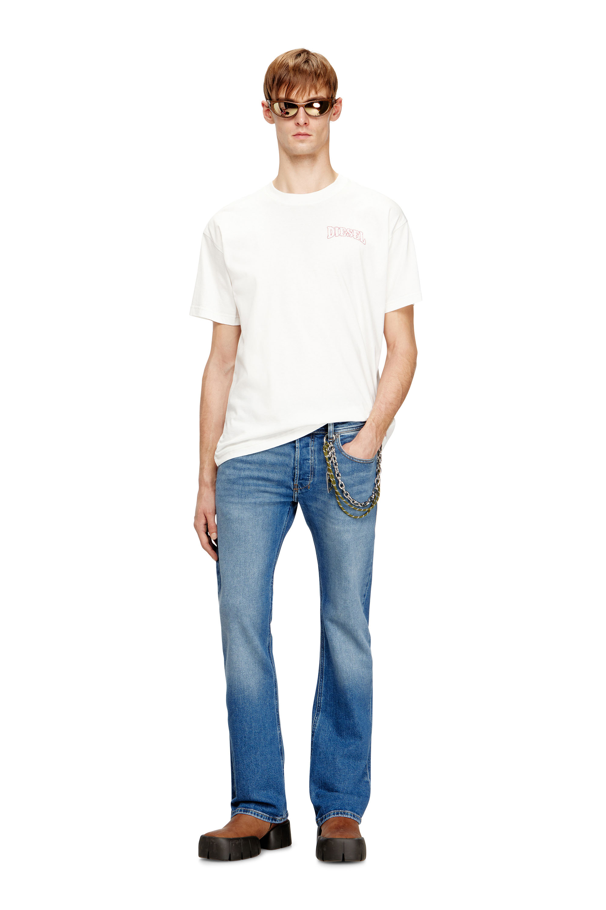 Diesel - T-NORM-V16, Camiseta de algod&oacute;n regular con bordado Diesel Hombre in Blanco - 2