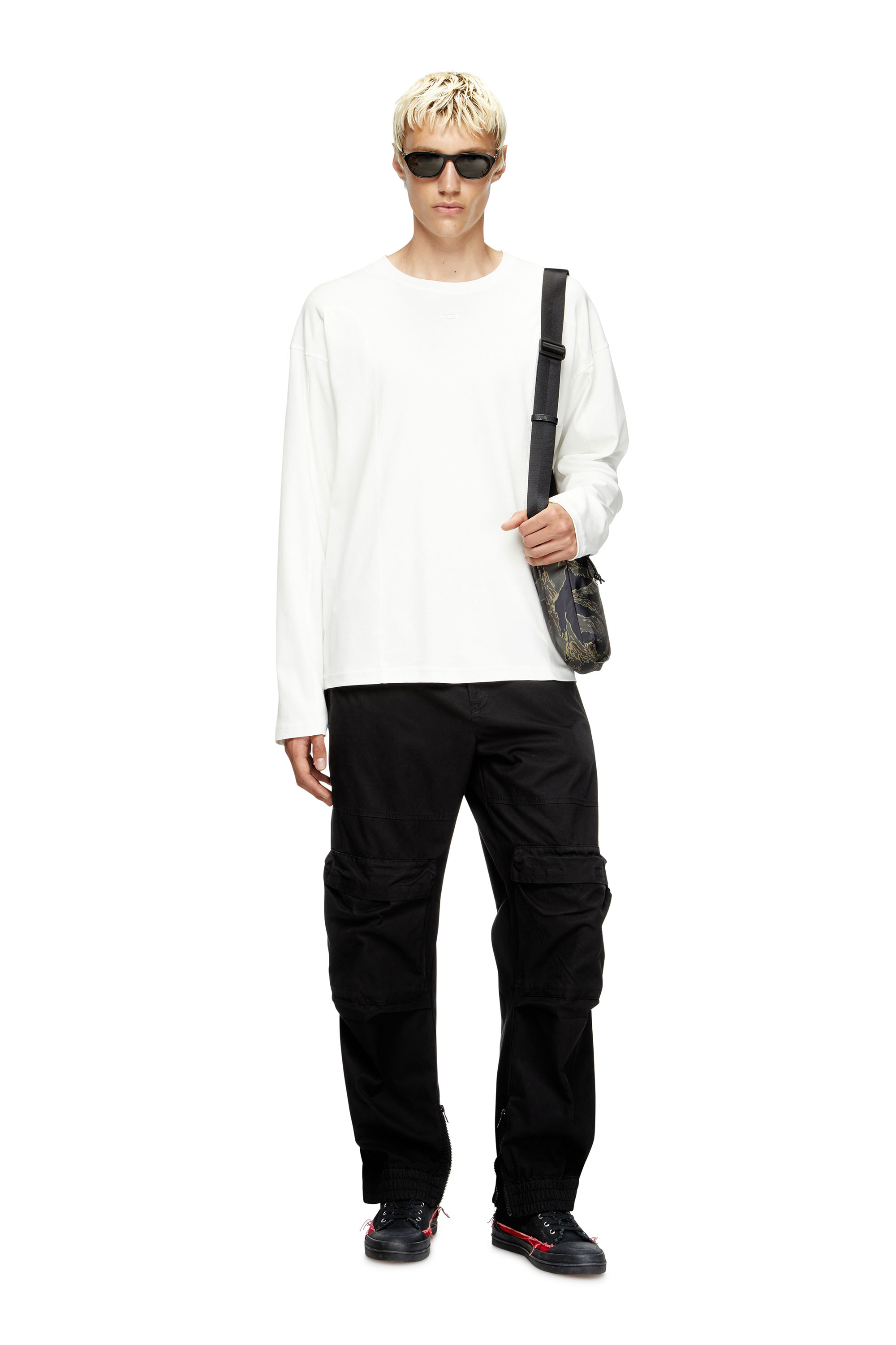 Diesel - T-BOXT-LS-INT, Camiseta de manga larga con paneles Hombre in Blanco - 1