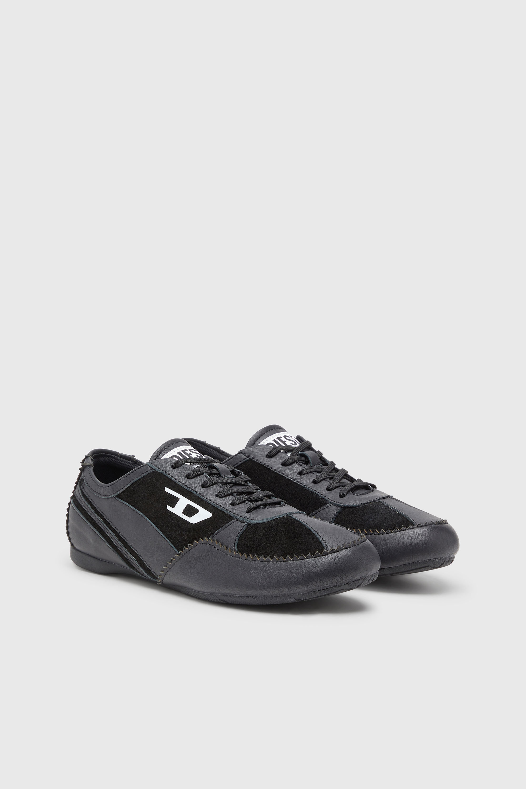 Diesel - D-MILE LOW W, D-Mile-Zapatillas en cuero y ante Mujer in Negro - 2