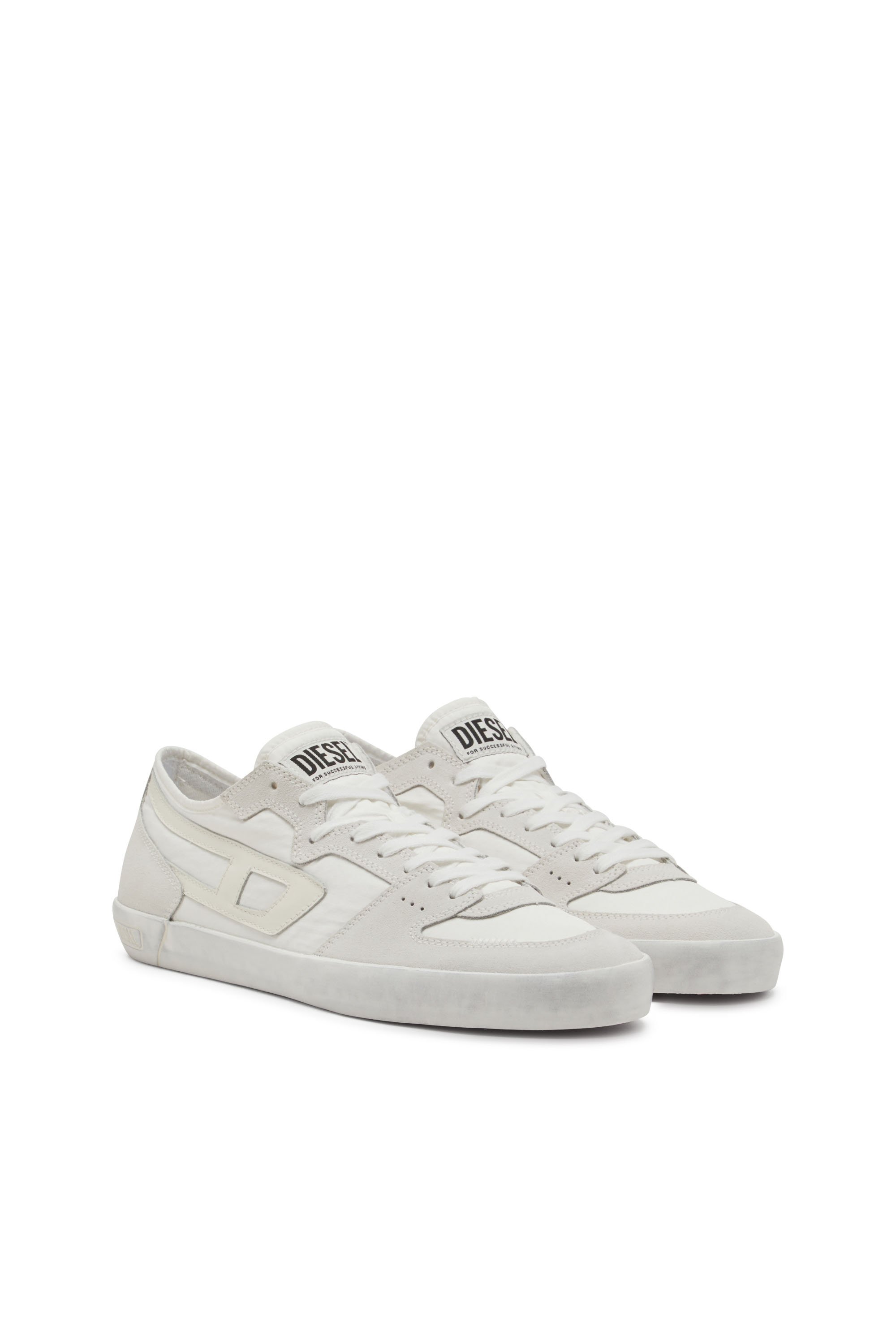 Diesel - S-LEROJI D-1 LOW, Deportivas de ripstop acolchado y gamuza Hombre in Blanco - 2