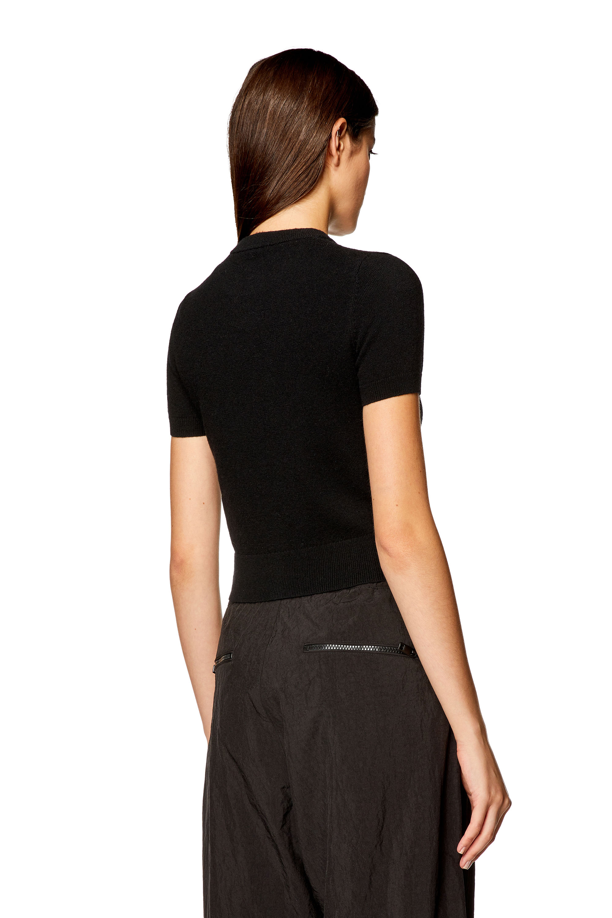 Diesel - M-ARGA, Camiseta de lana y cachemira Mujer in Negro - 4