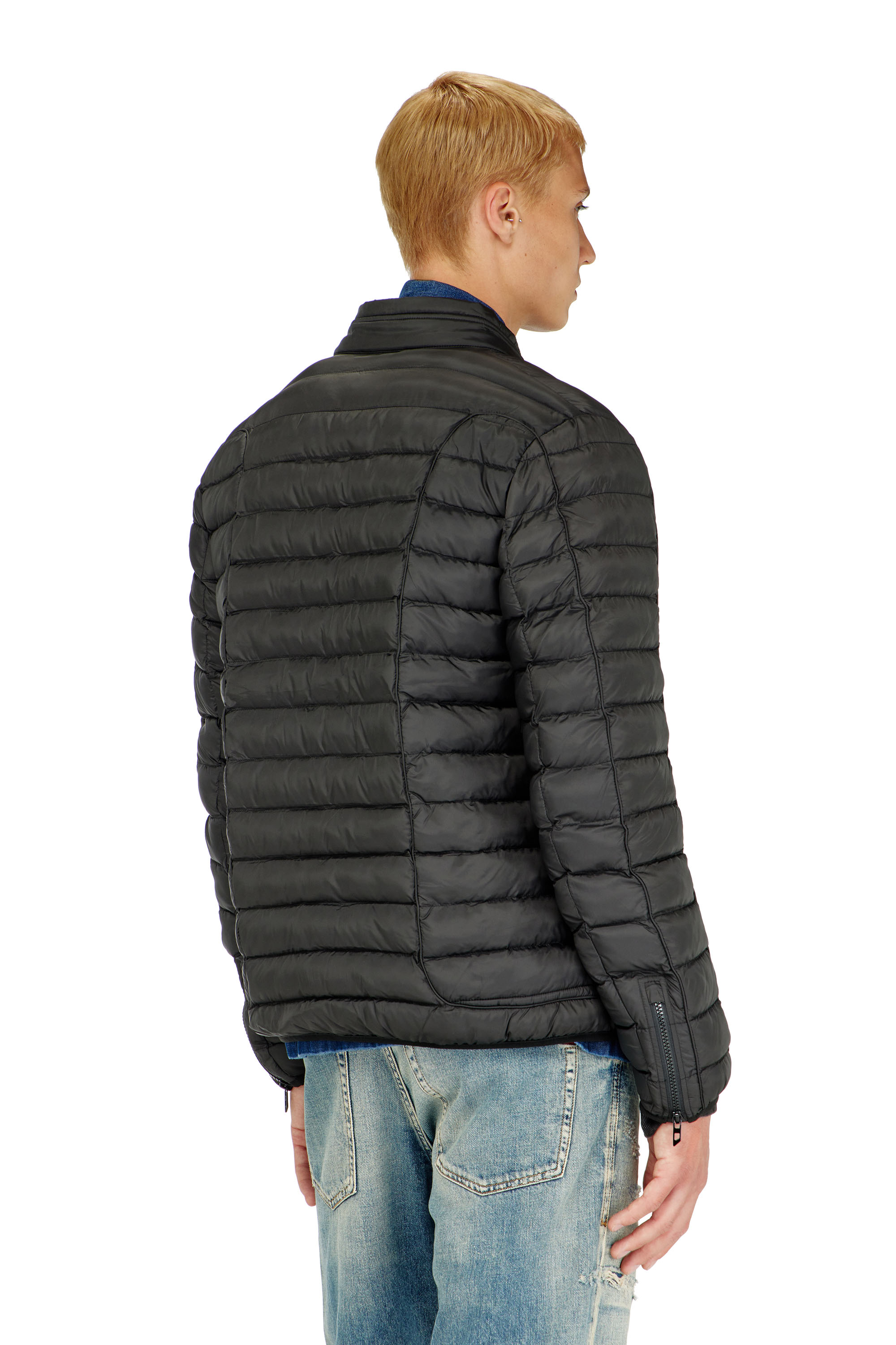 Diesel - W-PILOT, Chaqueta puffer en nailon ligero Hombre in Negro - 4