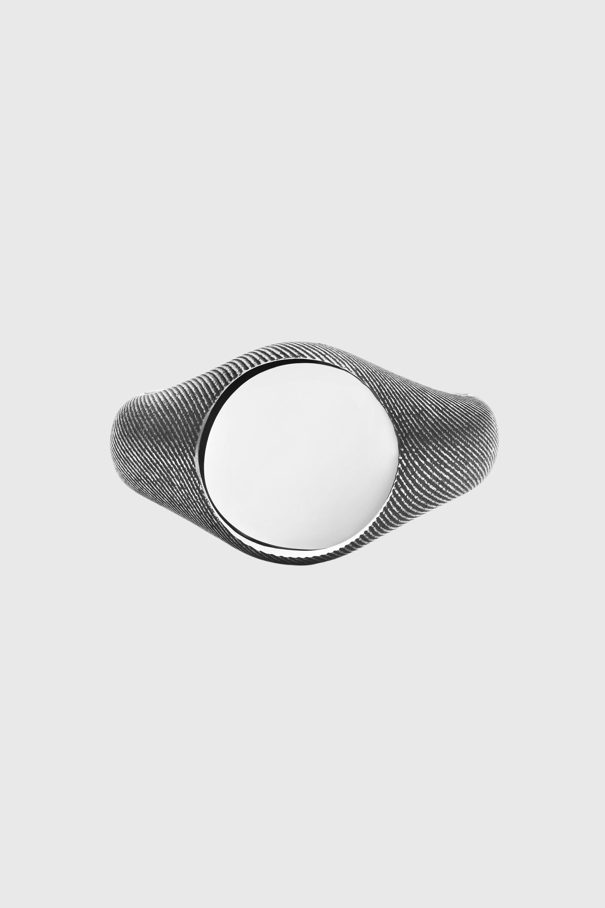 Diesel - DX1736040, Anillo sello de acero inoxidable con textura denim Unisex in Plateado - 3
