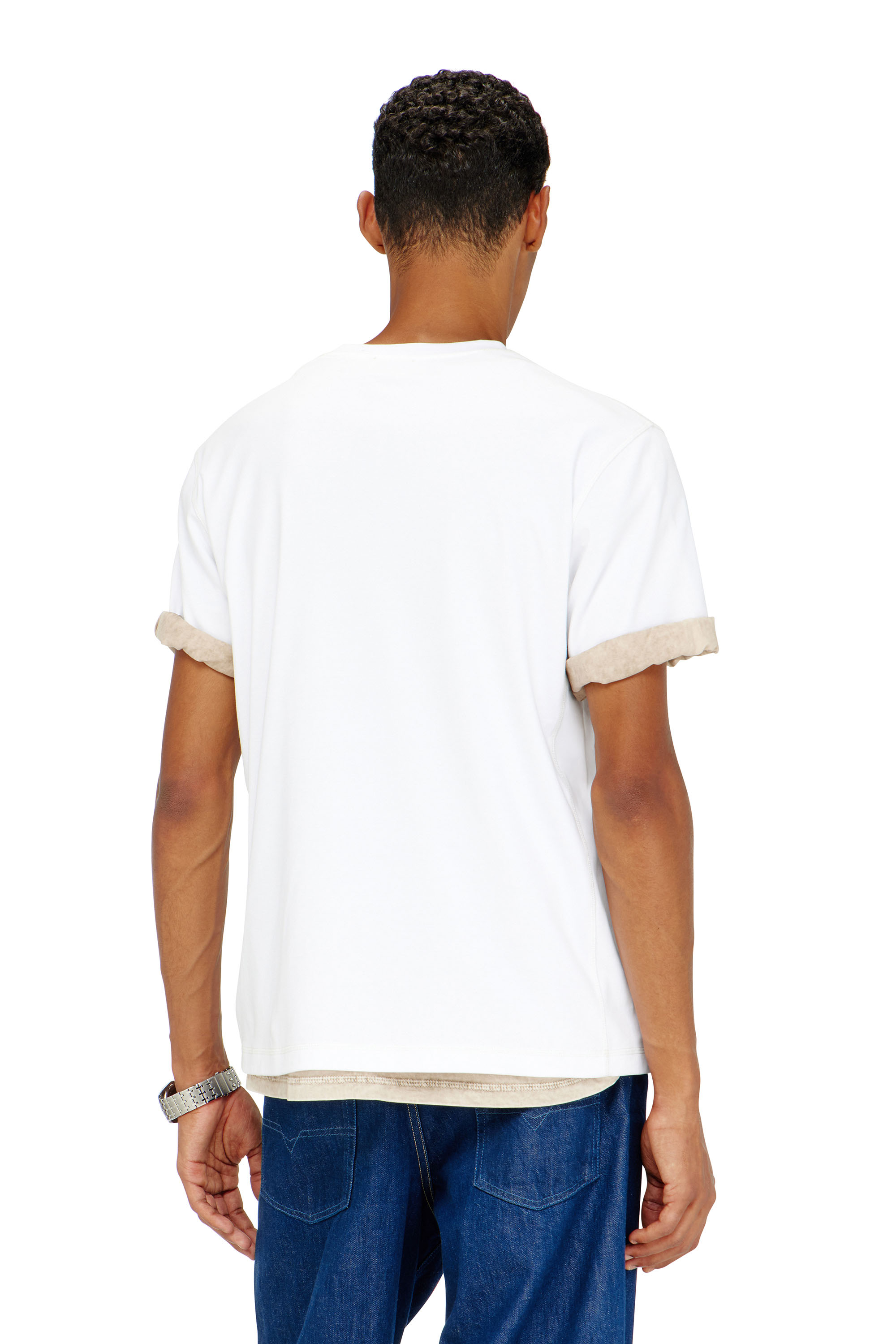 Diesel - T-MADJUST-TR, Camiseta regular con cuello redondo y Oval D Hombre in Blanco - 4