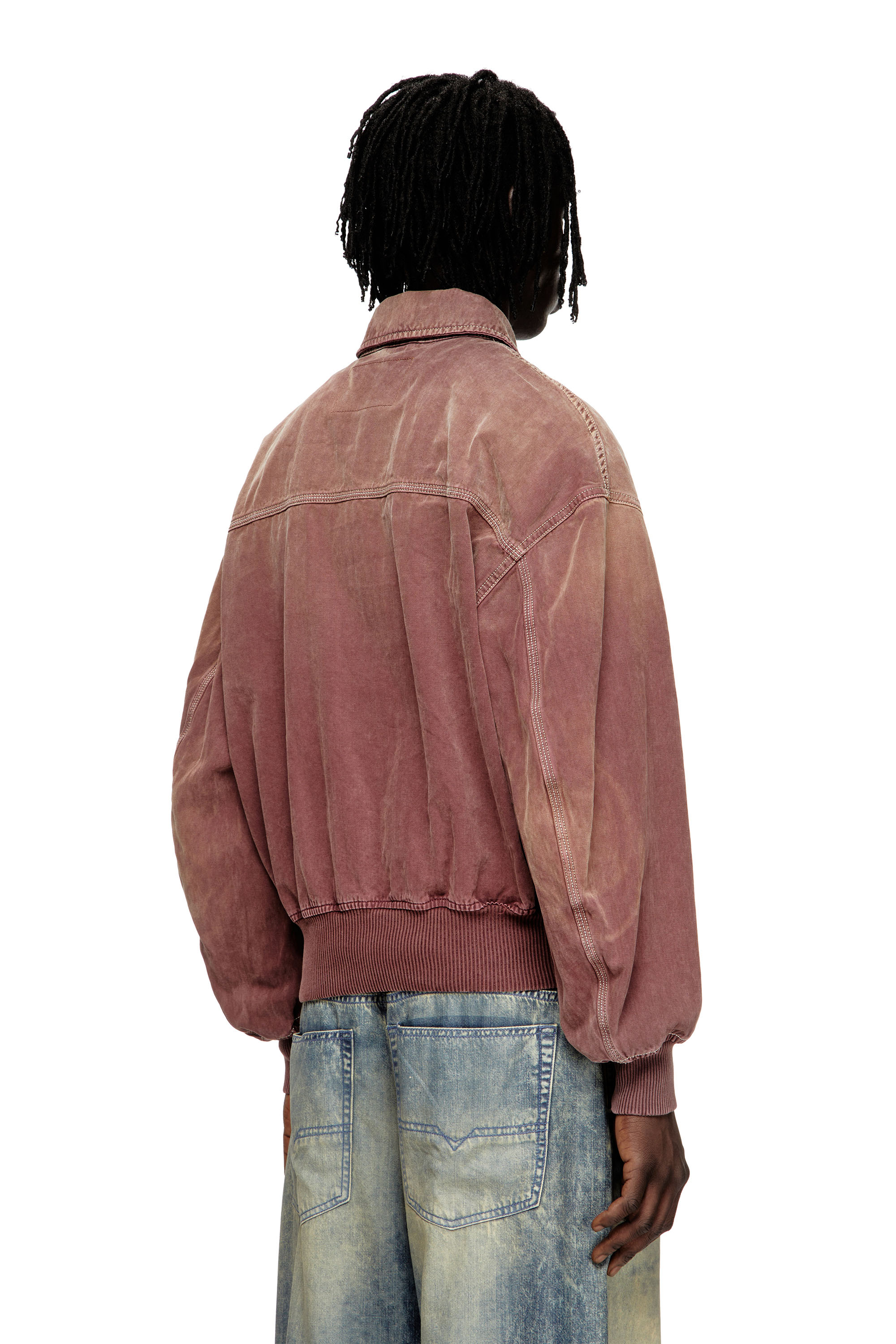 Diesel - D-KURZ, Chaqueta en denim de espiga coloreada Unisex in Marrón - 4