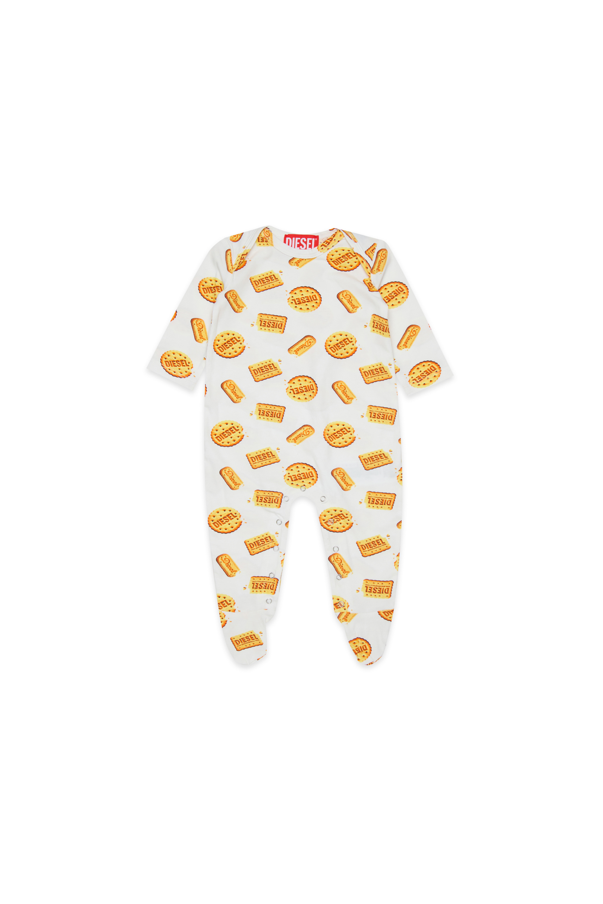 Diesel - UNNY-NB, Pelele para reci&eacute;n nacido con print Diesel biscuit Unisex in Blanco - 1