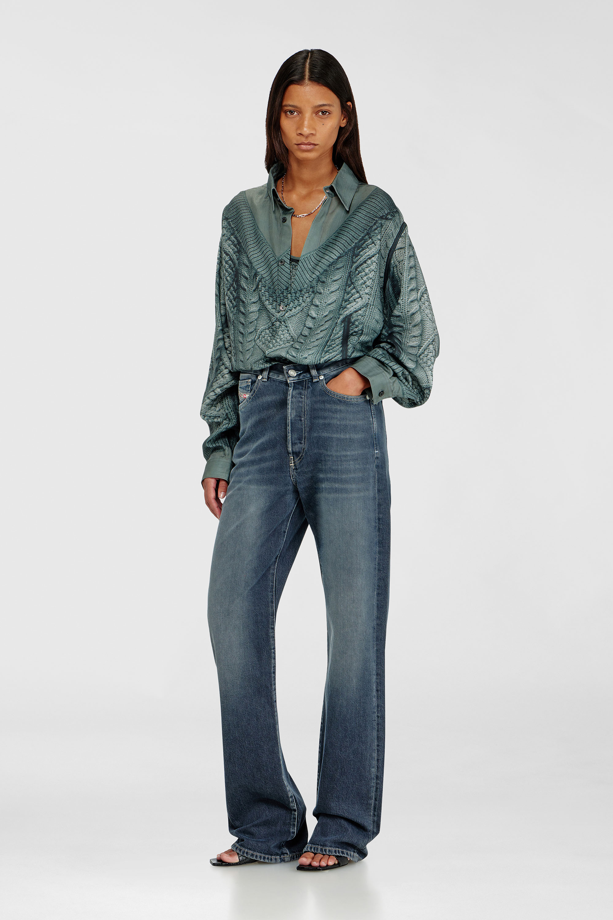 Diesel - Regular Jeans 1971 D-Sent 007EI Mujer, Azul Oscuro - 1