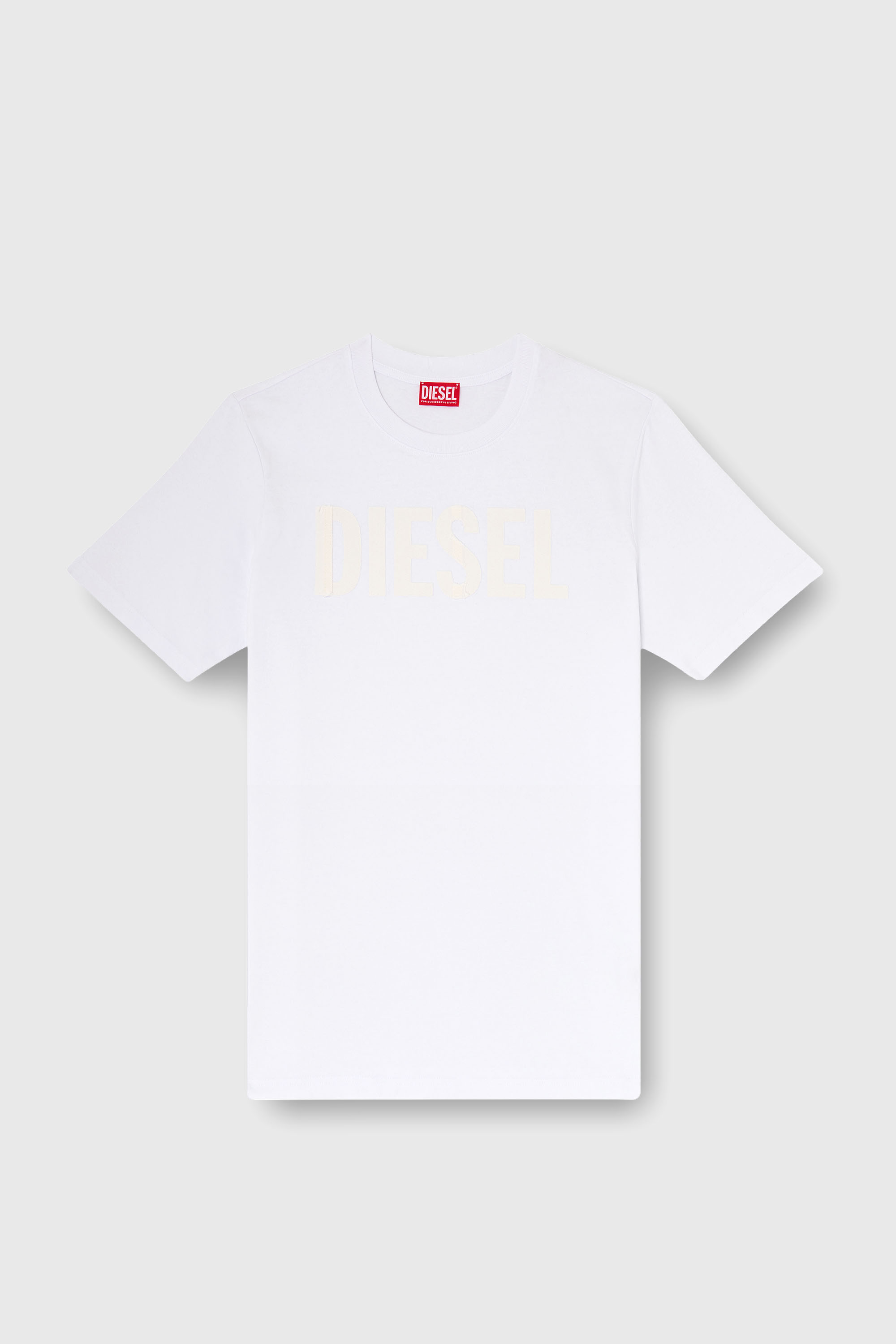 Diesel - T-JUST-APP-T92, Camiseta de algod&oacute;n con estampado de logotipo Diesel tono sobre tono Hombre in Blanco - 2
