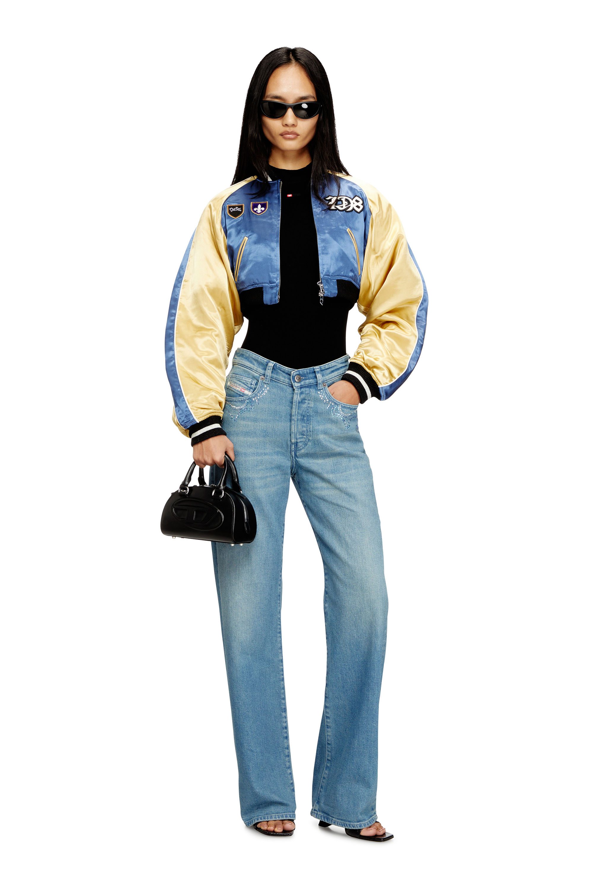 Diesel - G-OSPEL-CP, Chaqueta souvenir satinada corta Mujer in Multicolor - 2