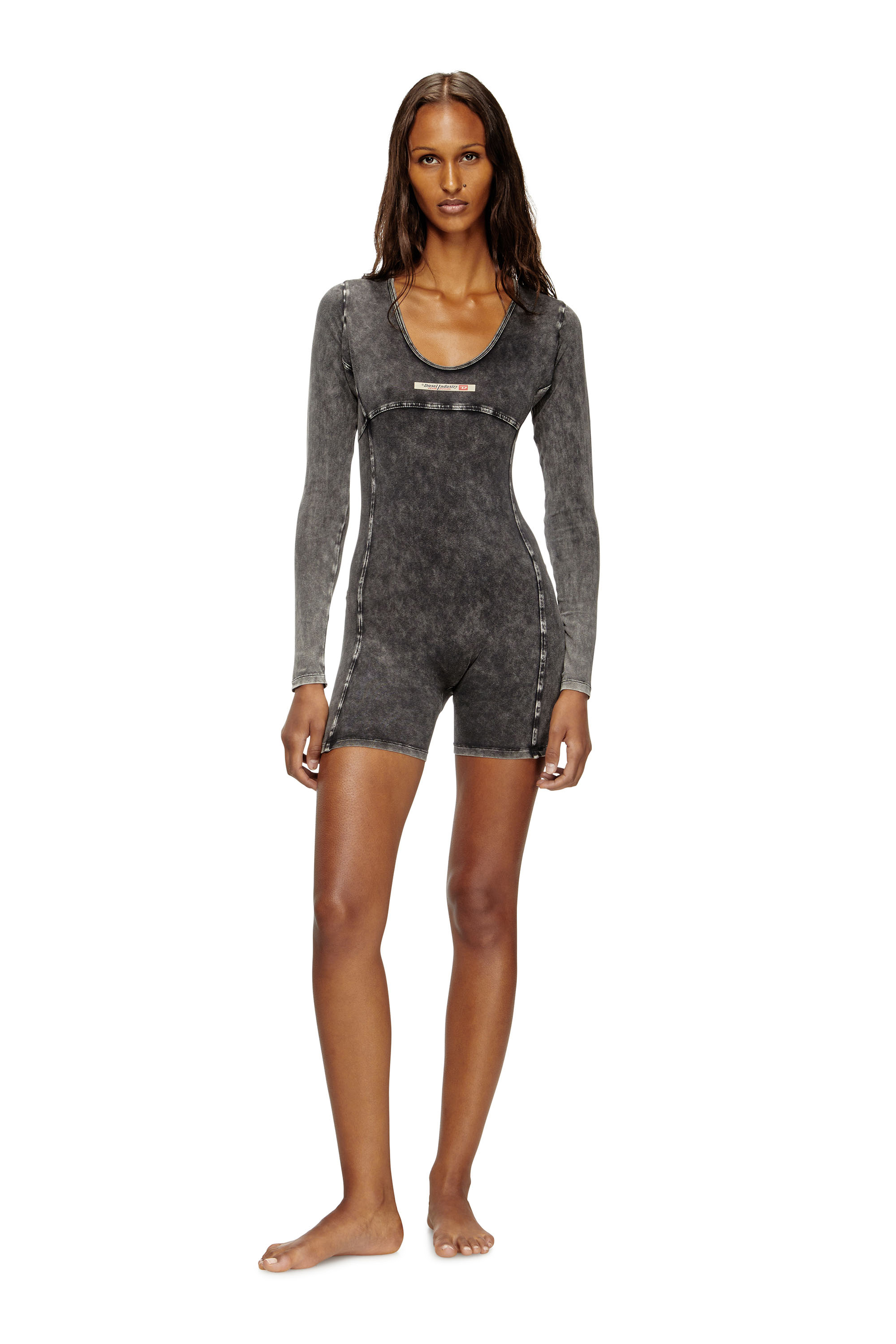 Diesel - KARIM-DNM, Mono de tejido con efecto denim Mujer in Negro - 2