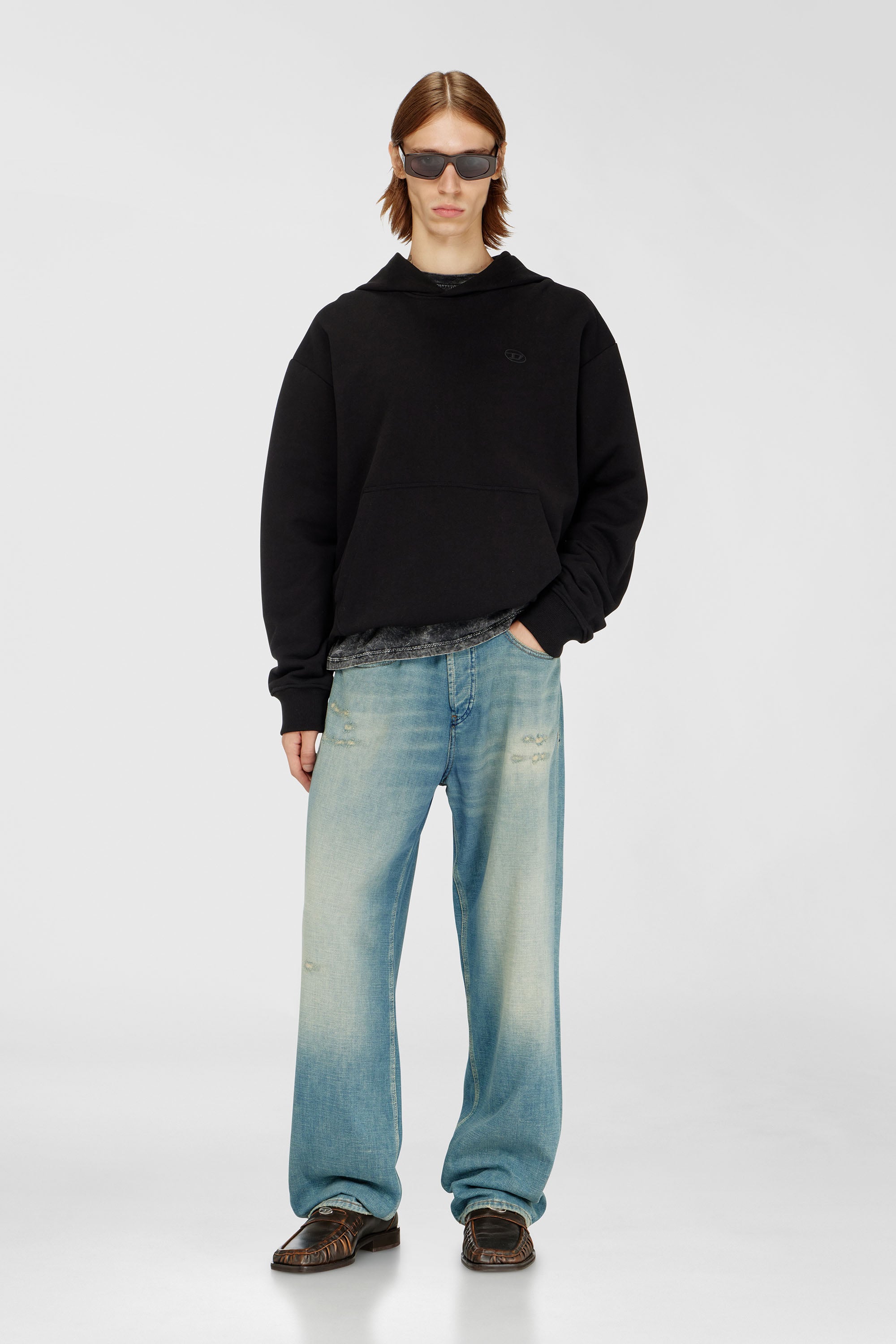Diesel - S-MACS-HOOD-MEGOVAL-D, Sudadera con capucha con bordado del logotipo Hombre in Negro - 2