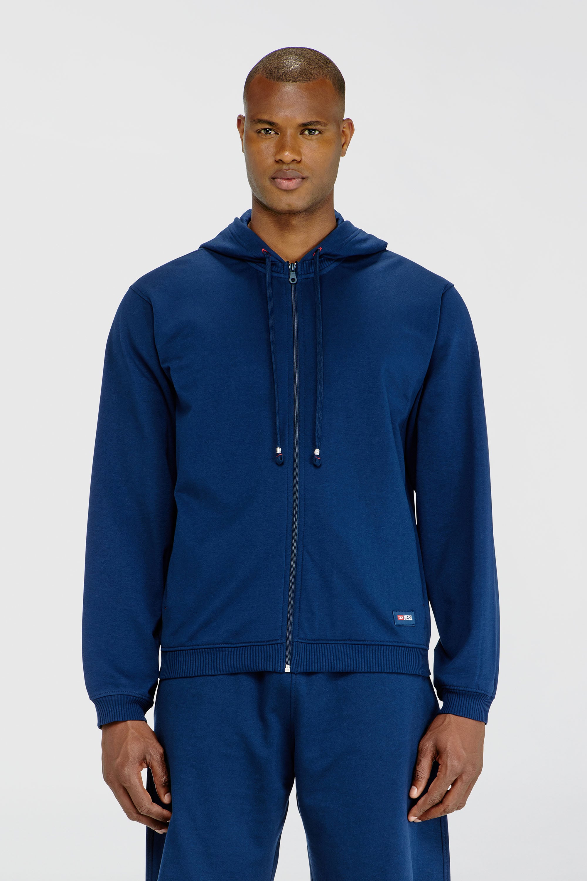Diesel - JOY-D-CORE, Sudadera con capucha en mezcla de algod&oacute;n afelpado Hombre in Azul marino - 1
