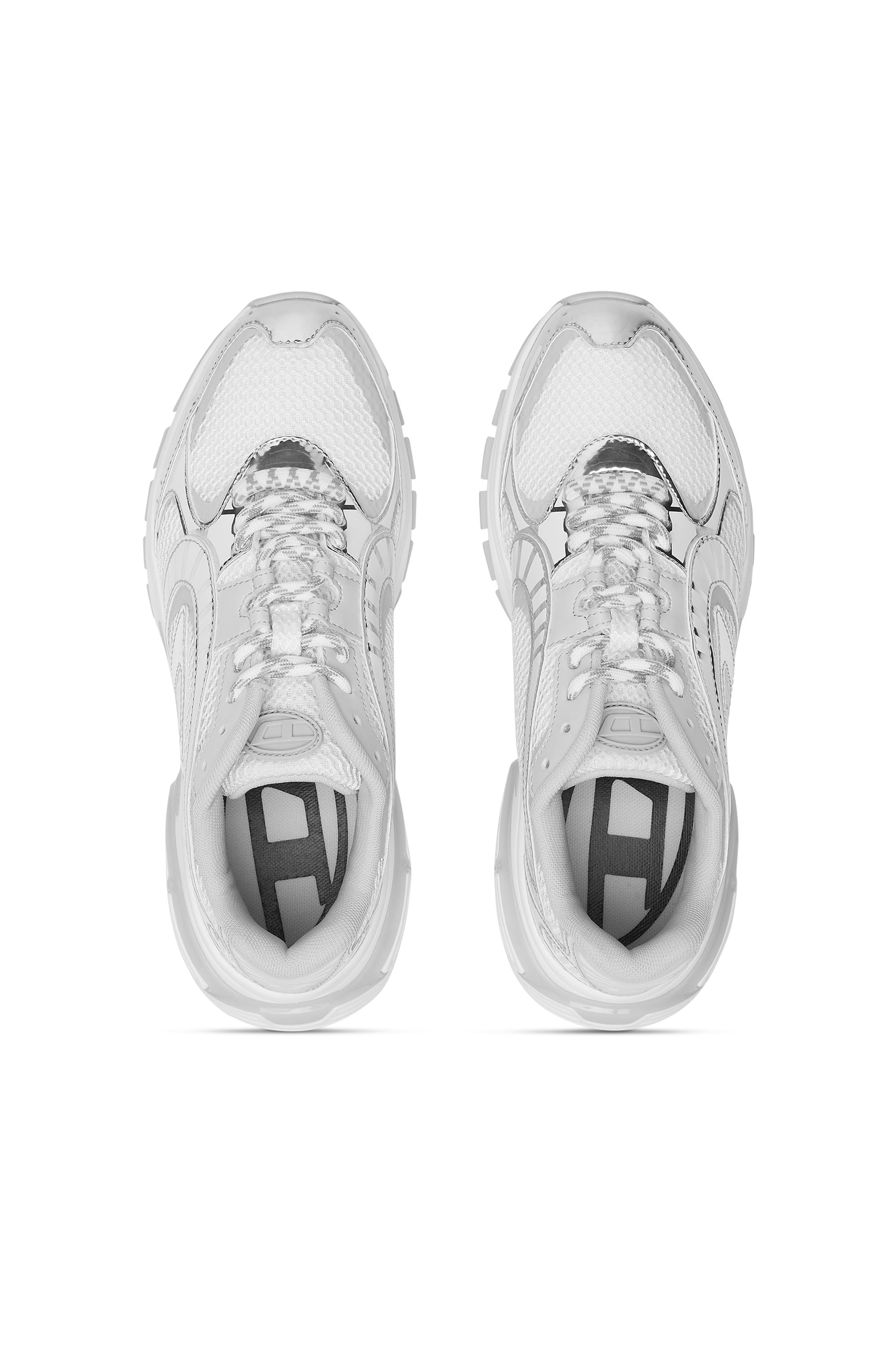 S-PRO-V-DENSE LOW W, White/Silver Diesel - S-PRO-V-DENSE LOW W, Woman's S-Pro-V-Dense-Metallic mesh sneakers with Oval D logo in White/Silver - 4