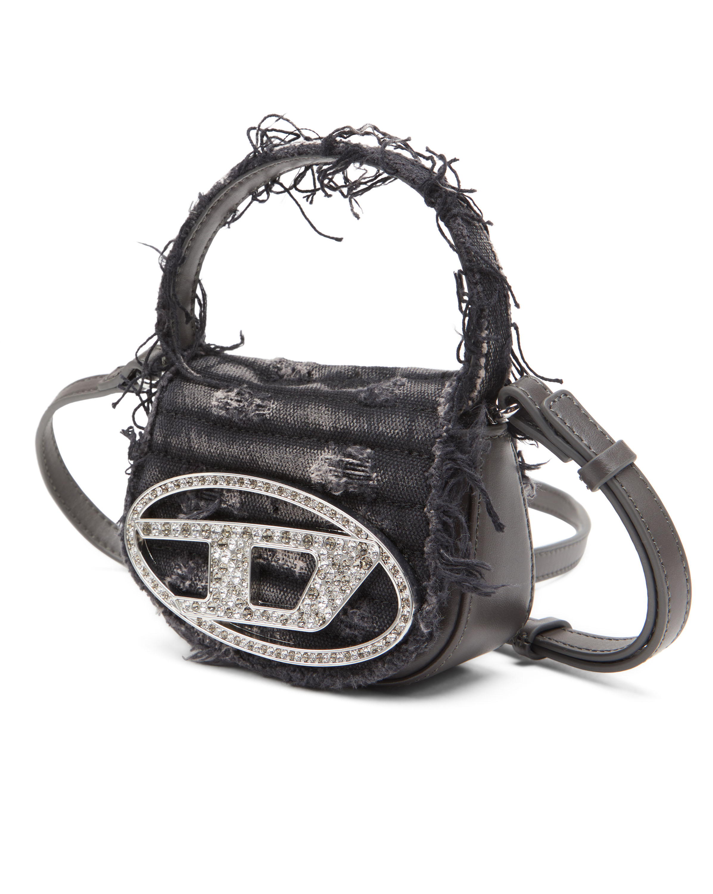 Diesel - 1DR XS, 1DR XS - Minibolso ic&oacute;nico de lona con cristales Mujer in Negro - 6