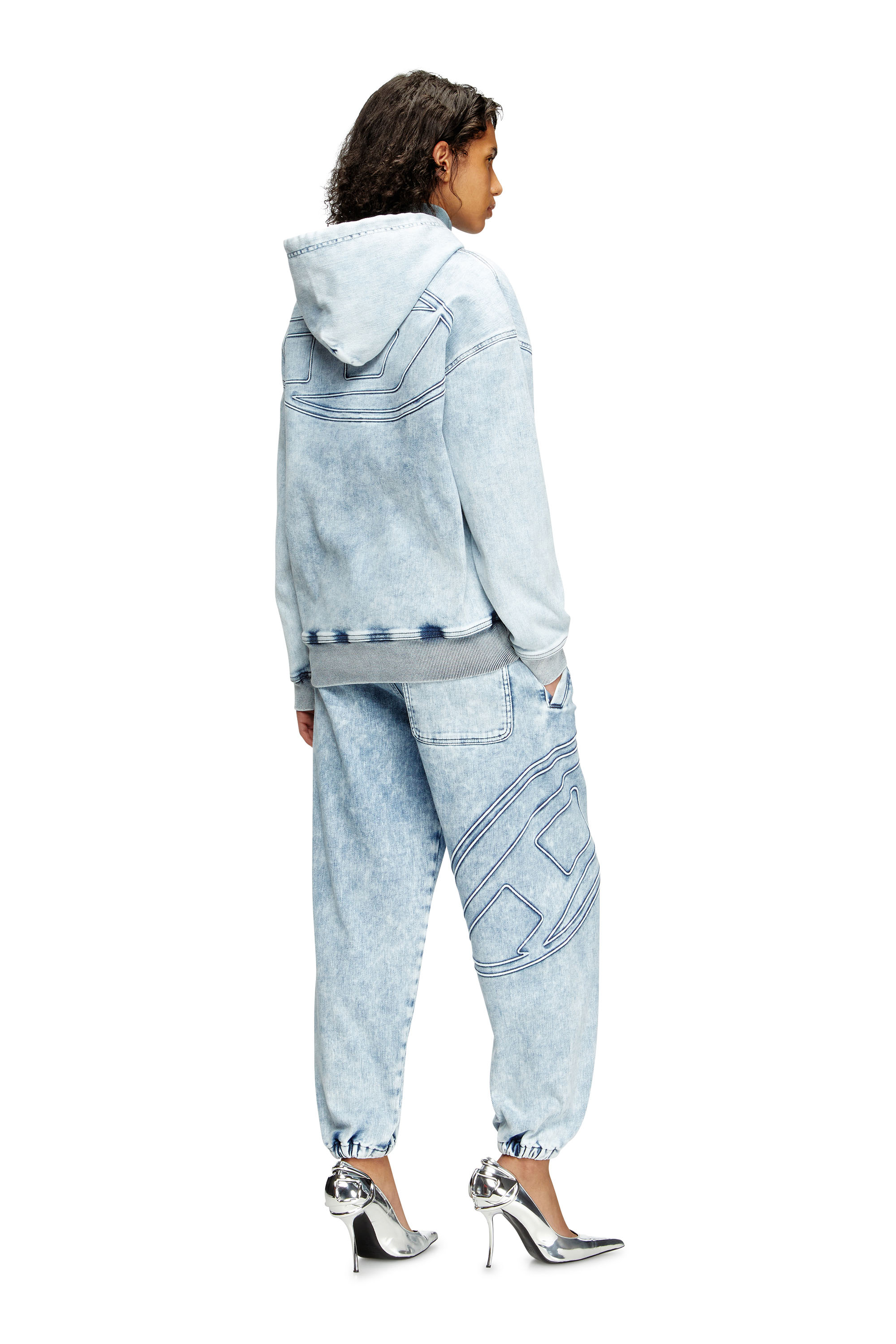 Diesel - D-REBBIT-S-TRACK, Sudadera con capucha en denim efecto mármol Unisex in Azul marino - 7