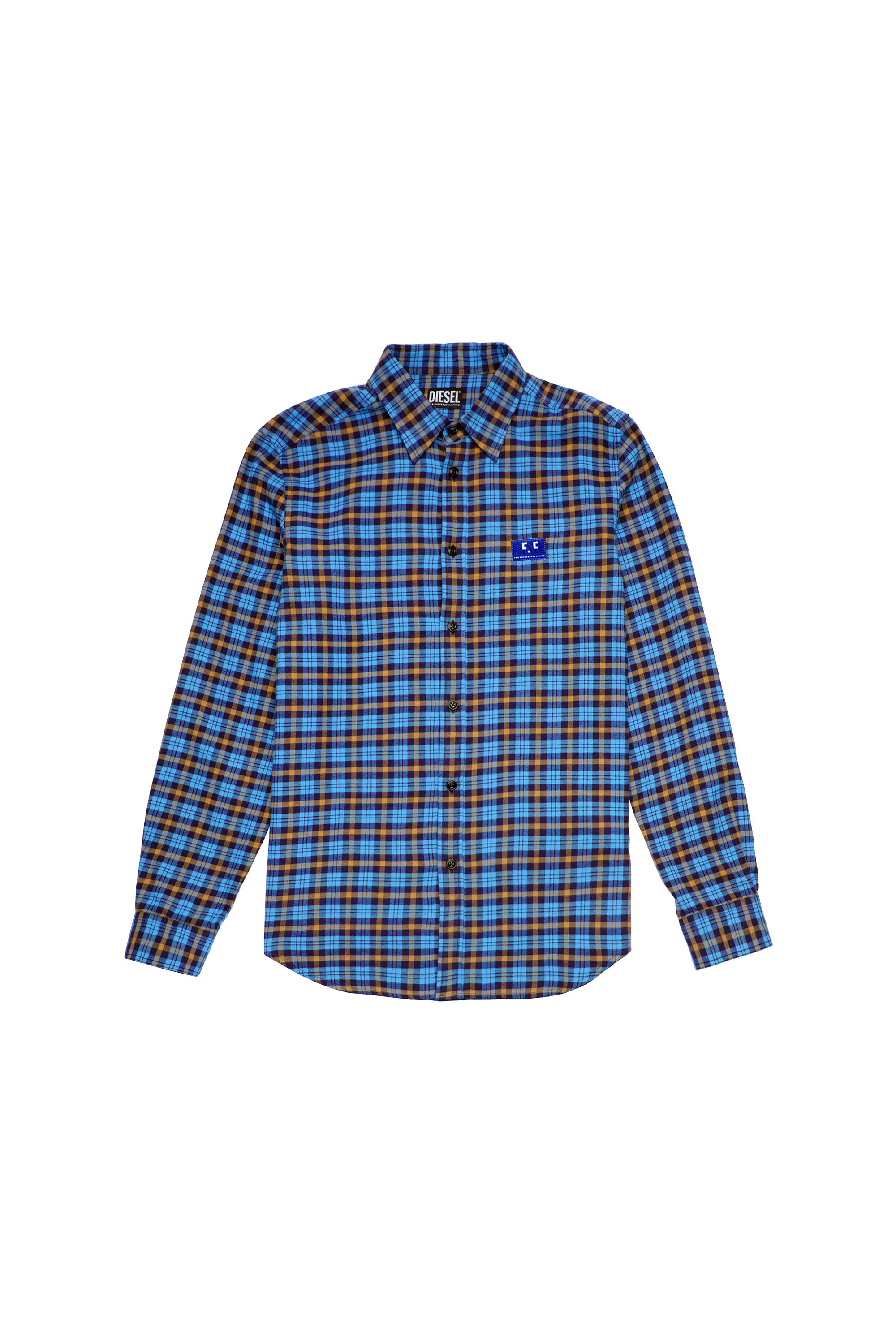 S-MOI-CHK-A, Azul marino/Amarillo - Camisas