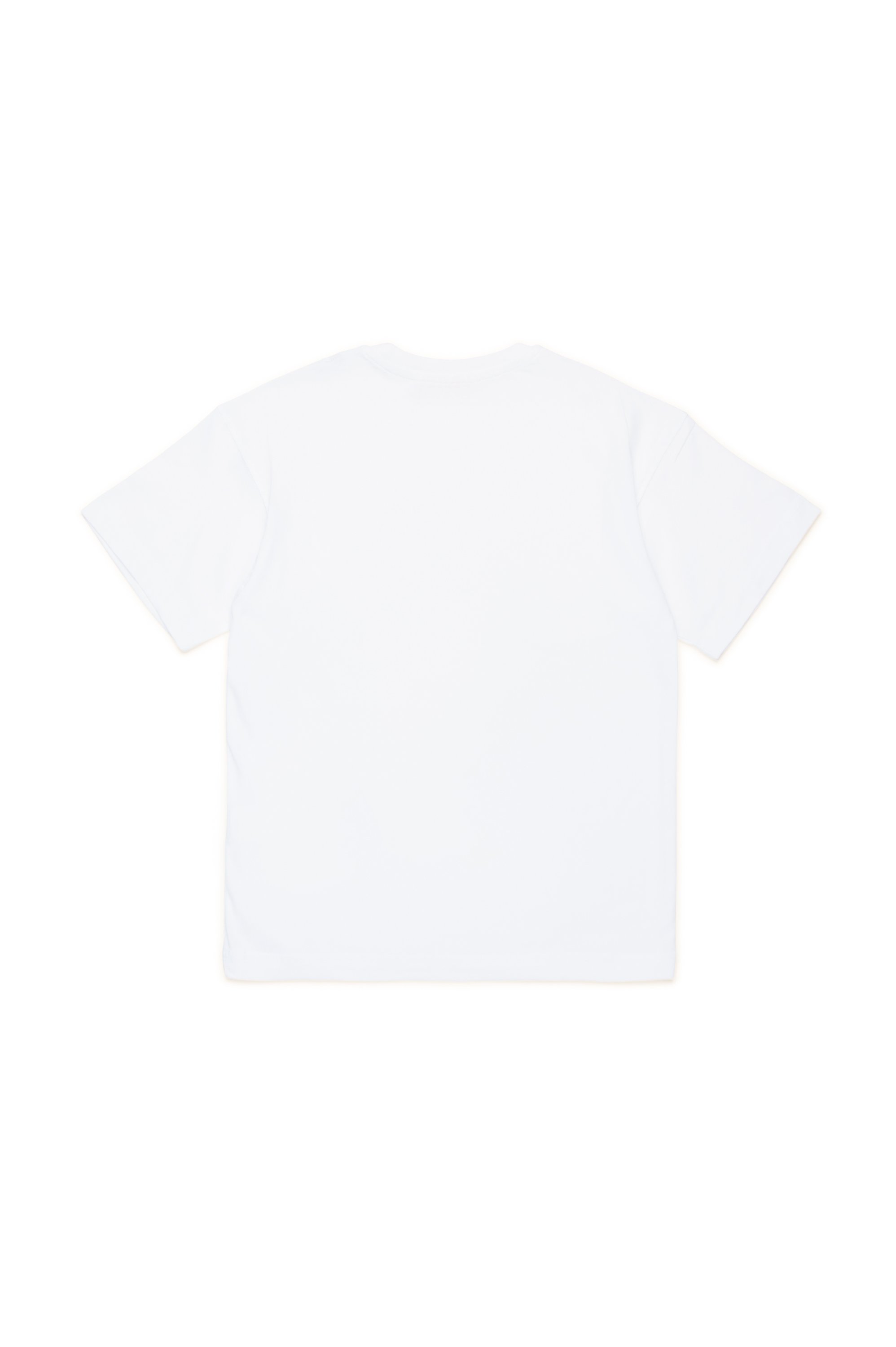 Diesel - TMARCUS OVER, Man's T-shirt with metallic Oval D in White - 2