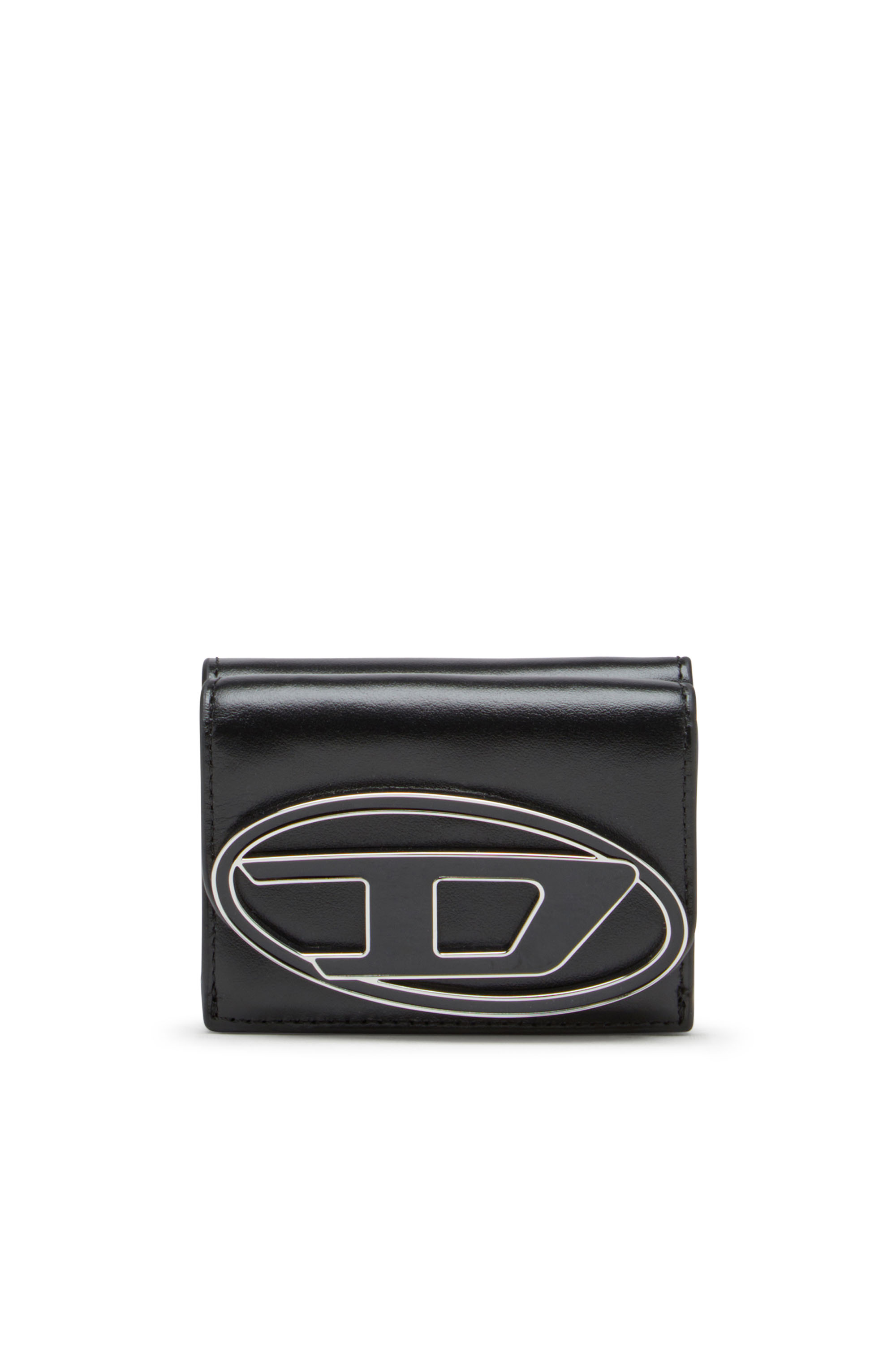 Diesel - 1DR TRI FOLD COIN XS II, Cartera de cuero que se pliega en tres Mujer in Negro - 1