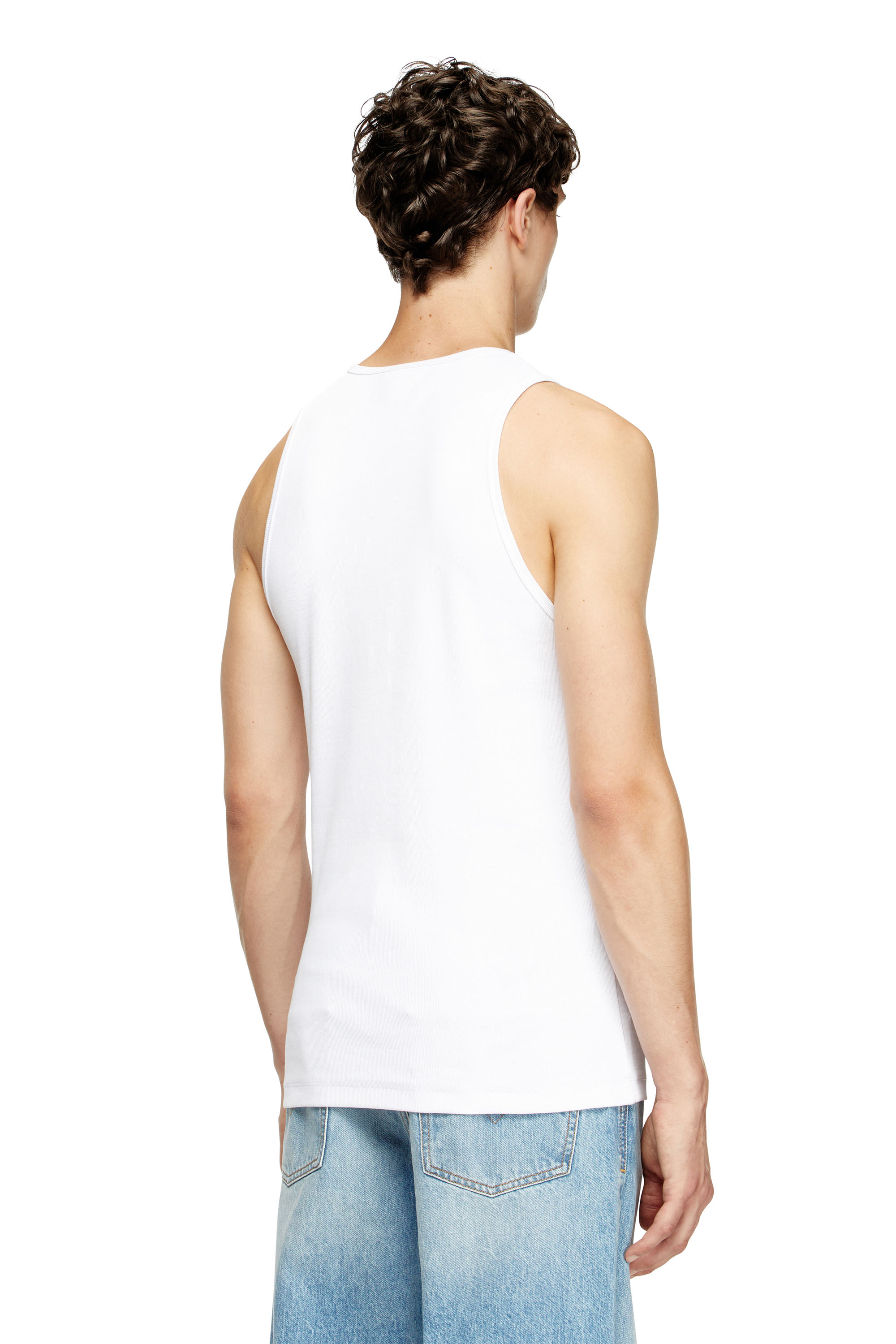 Diesel - T-LIFTY-D, Camiseta sin mangas con mini parche con el logotipo D Hombre in Blanco - 4