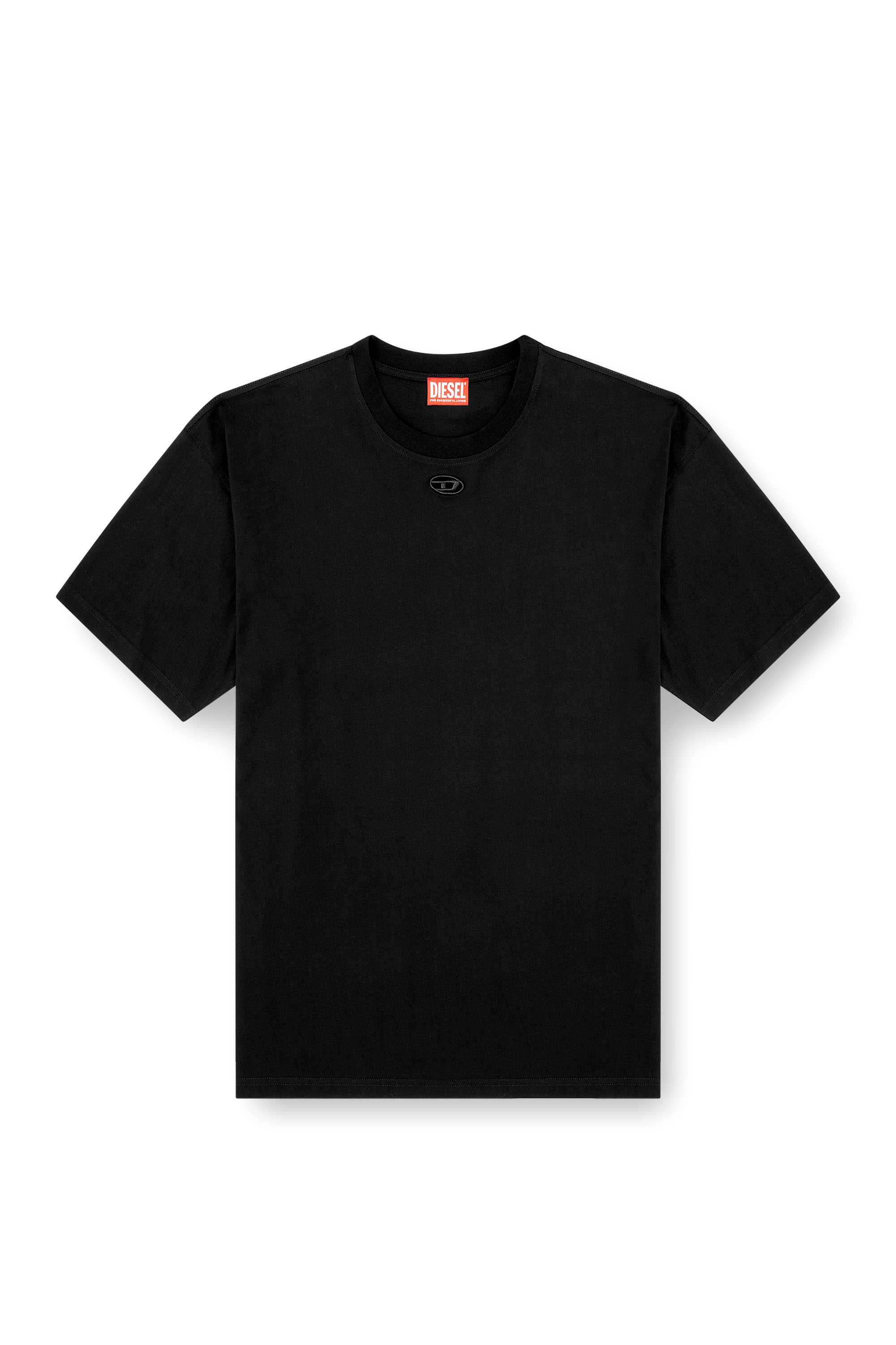 Diesel - T-BOXT-DCO, Camiseta de algod&oacute;n relajada con bordado Oval D Hombre in Negro - 3