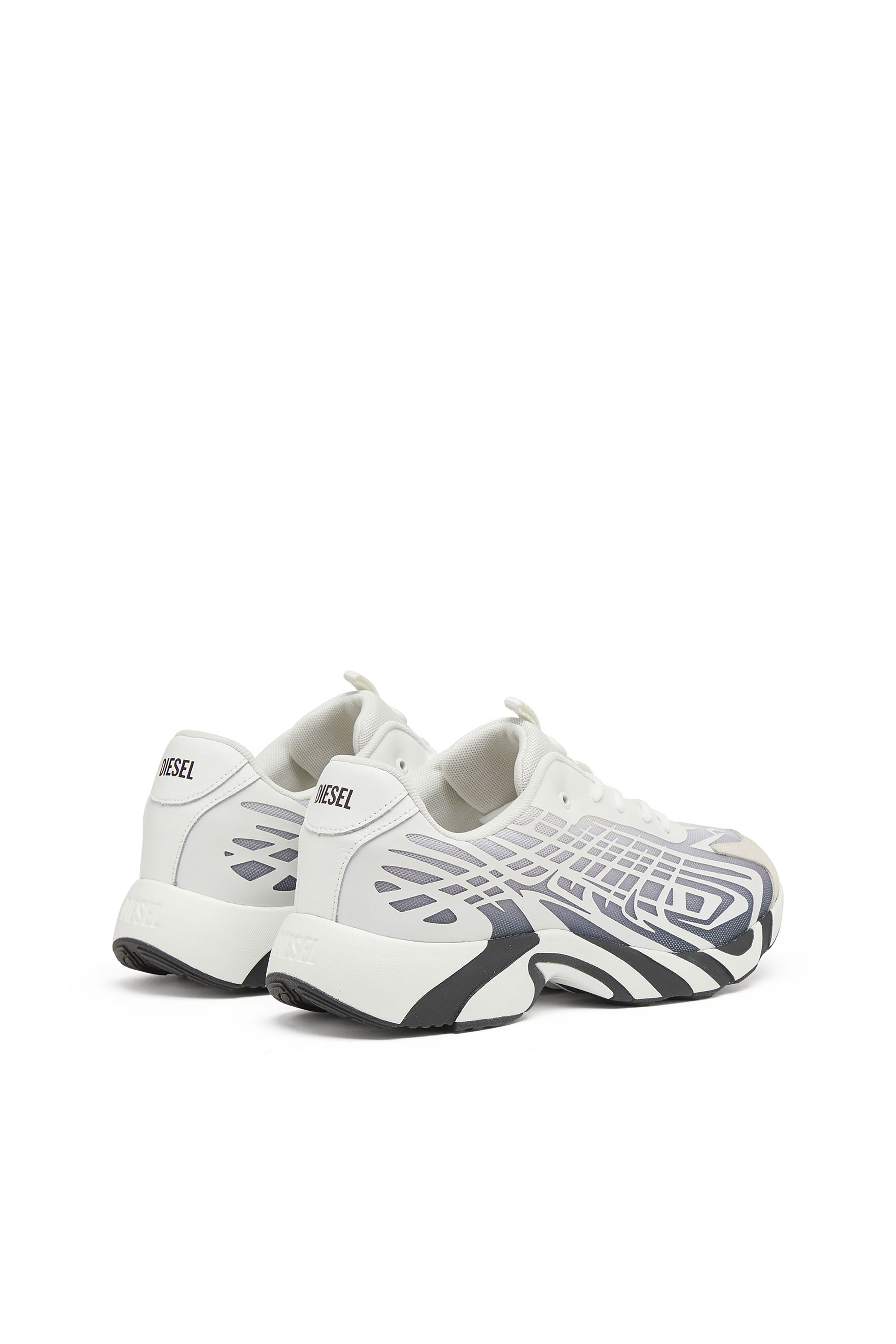 Diesel - S-D-VIT'S 500 LOW, D-Vit-Sneakers en malla degradada de rayas Hombre in Blanco - 4
