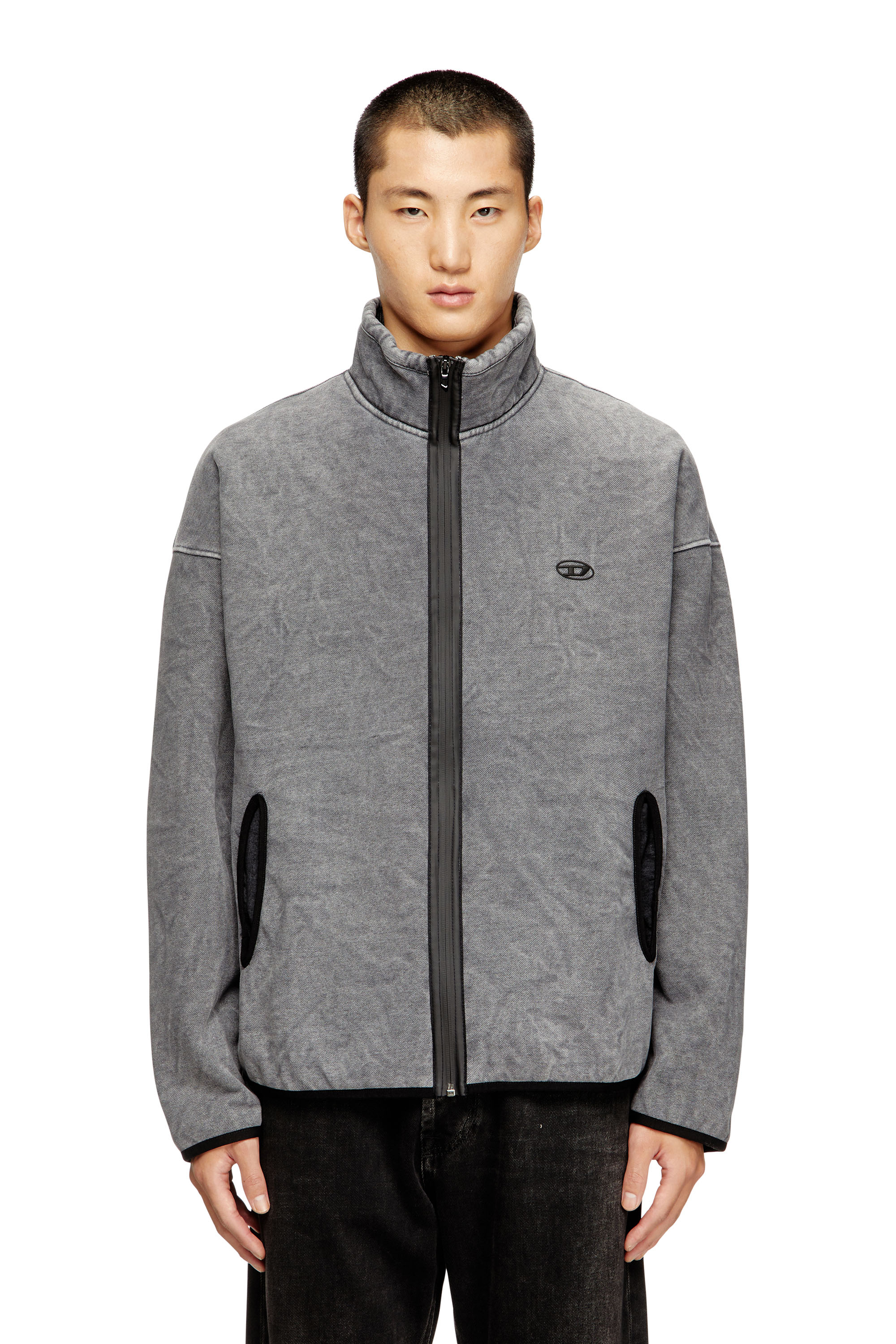 Diesel - S-BATY-NEW, Sudadera con cierre de cremallera y forro interior Hombre in Gris - 1