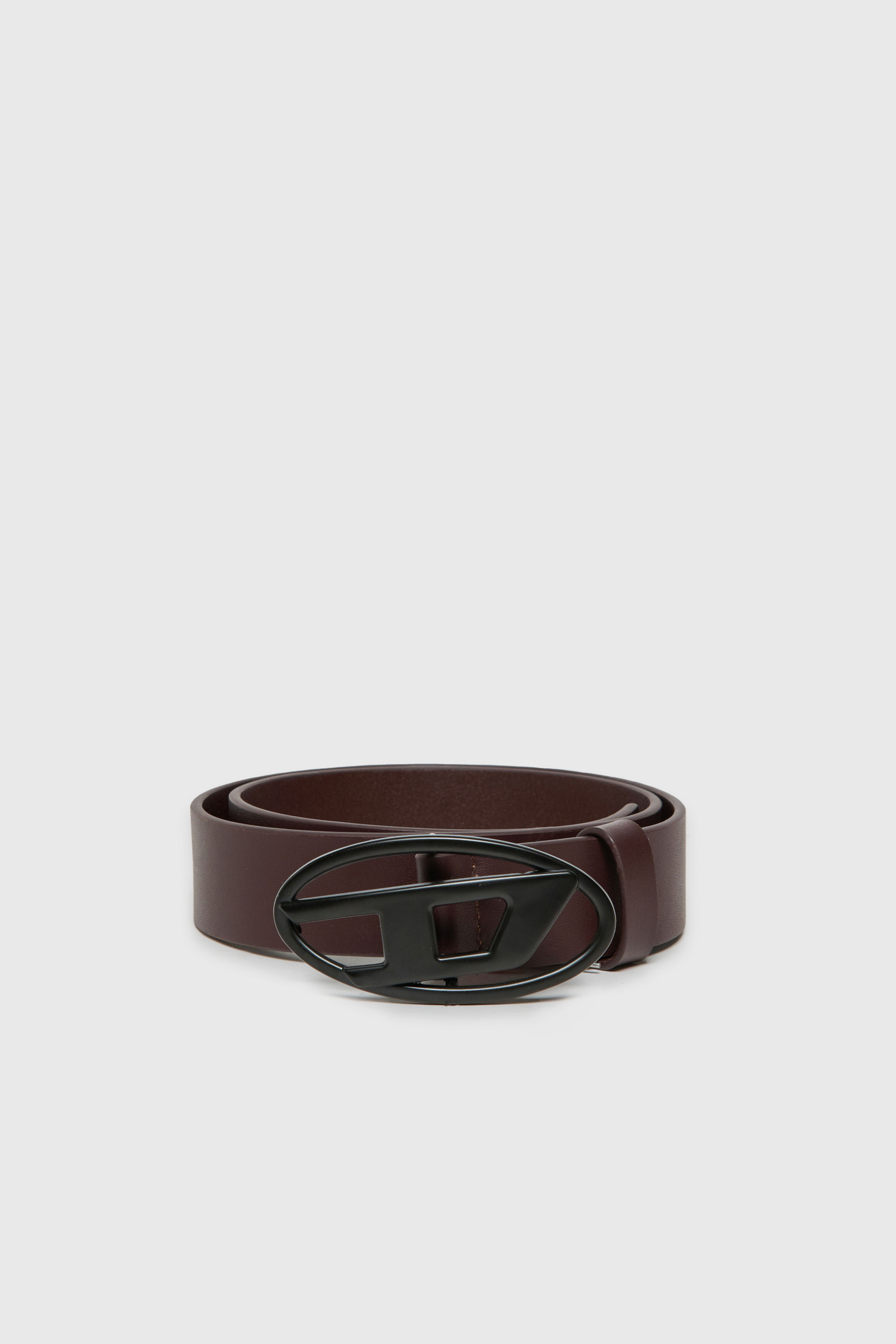 Diesel - B1DRN, Cintur&oacute;n de piel de 3 cm con hebilla Oval D Unisex in Marr&oacute;n - 1