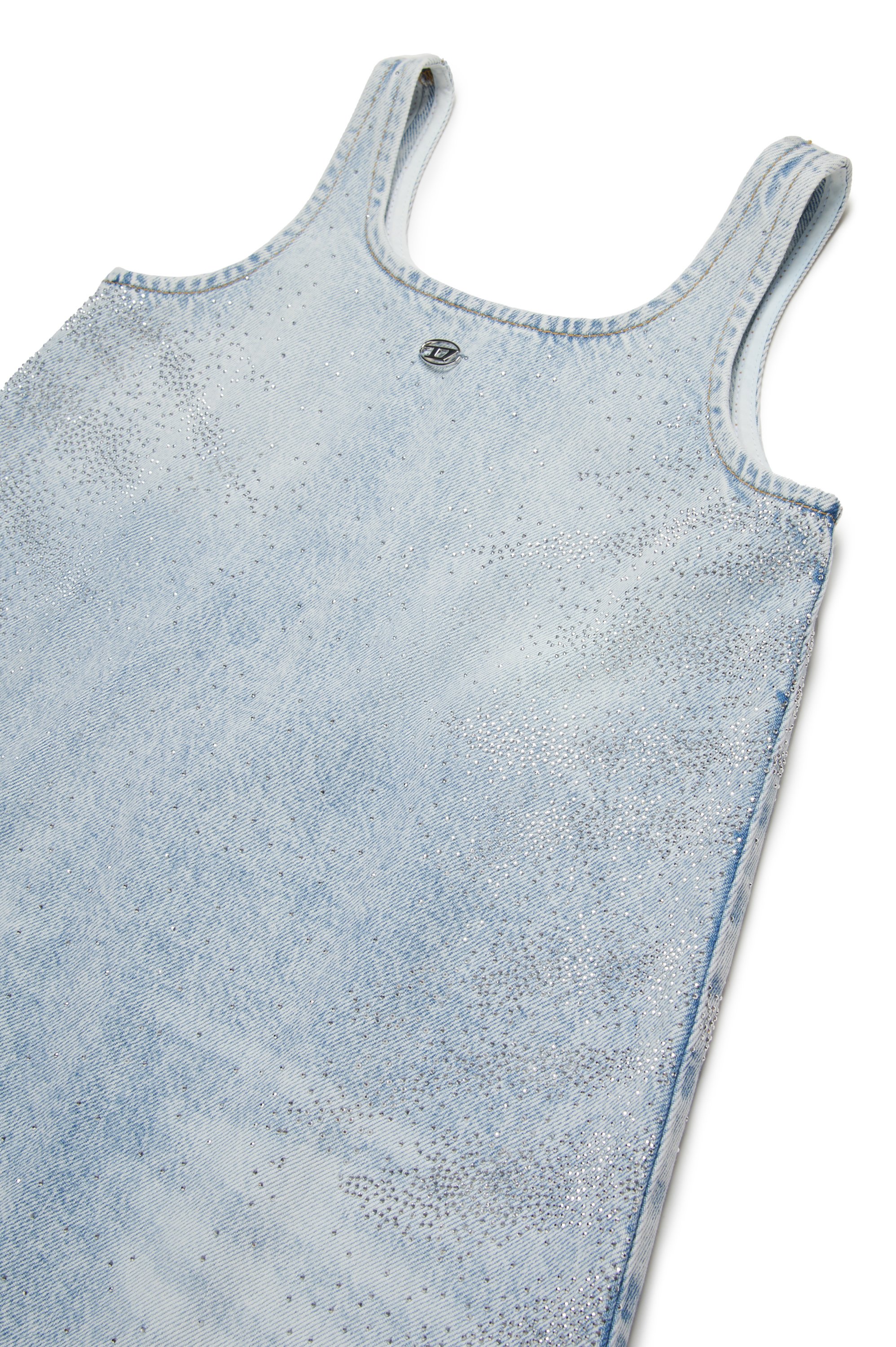 Diesel - DORY, Vestido de denim con microdiamantes Mujer in Azul marino - 3