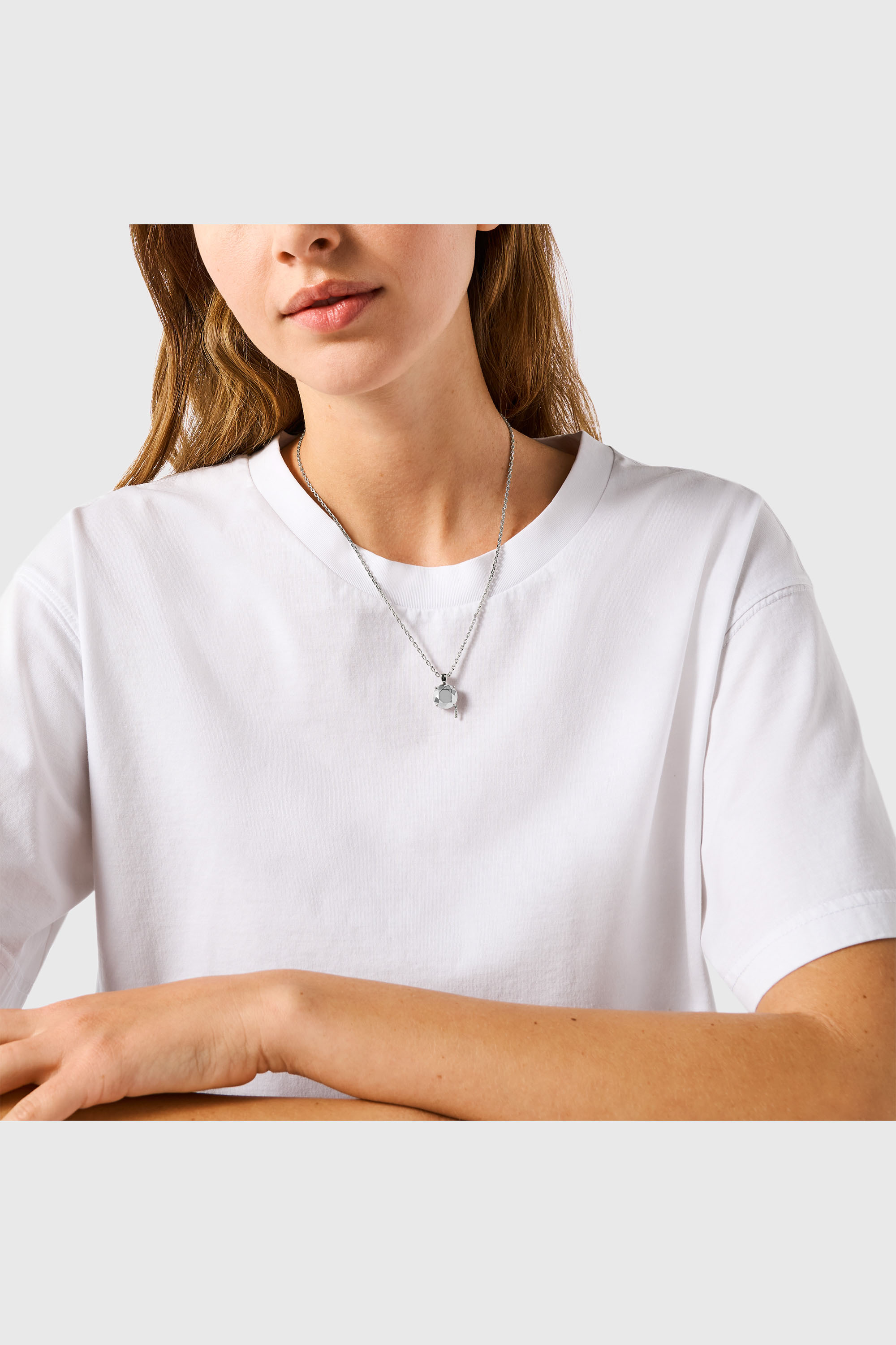 Diesel - DL1355040 STERLING SILVER JEWEL, Collar con corte de diamante de plata esterlina Unisex in Plateado - 4