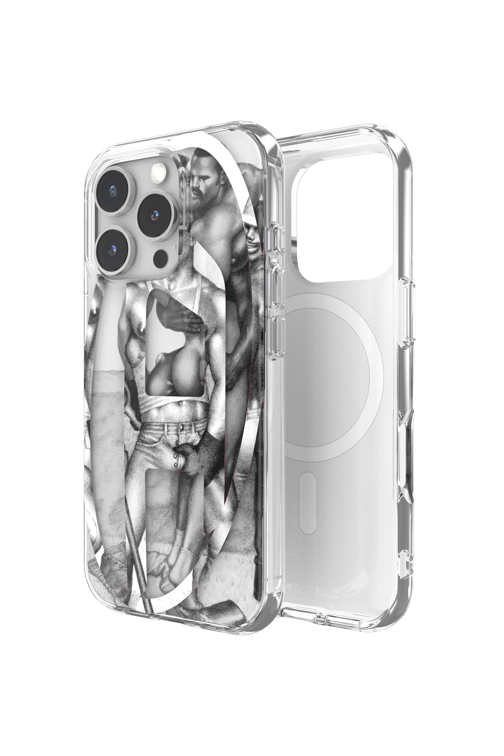Diesel - 60388 DIESEL TOM OF FINLAND AOP CASE, Funda iPhone 16 Pro ToFF Unisex in Gris - 1