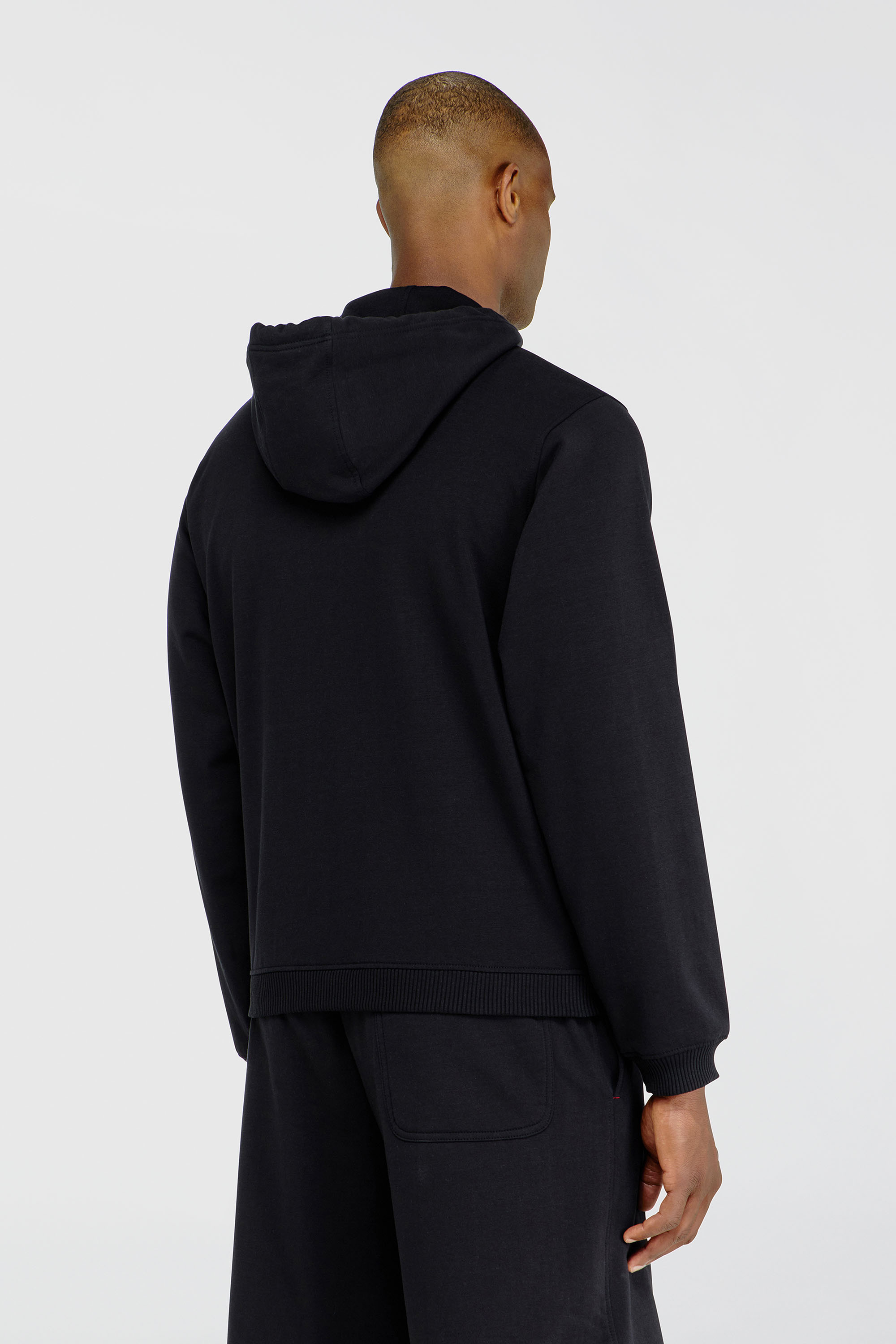 Diesel - JOY-D-CORE, Sudadera con capucha en mezcla de algod&oacute;n afelpado Hombre in Negro - 4
