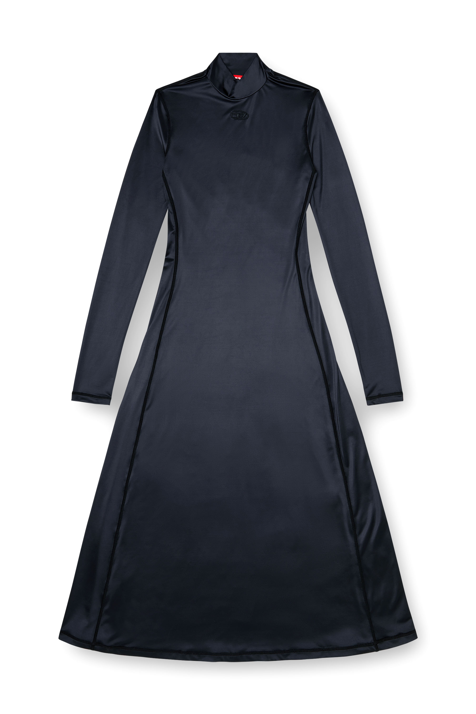 Diesel - D-UNGO, Vestido midi fluido con cuello alto Mujer in Negro - 1