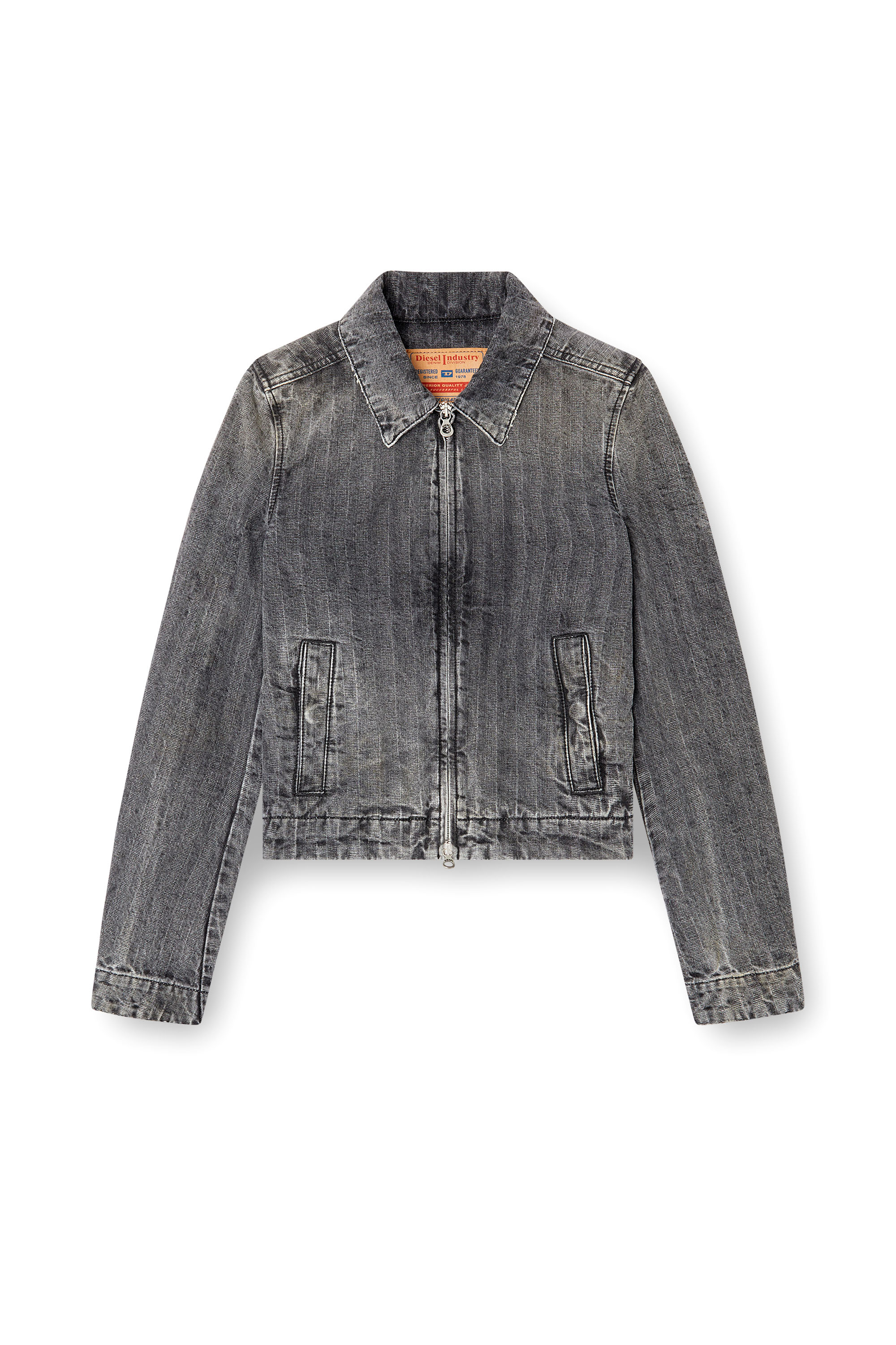 Diesel - DE-CORB, Chaqueta de denim en espiga Mujer in Gris - 3