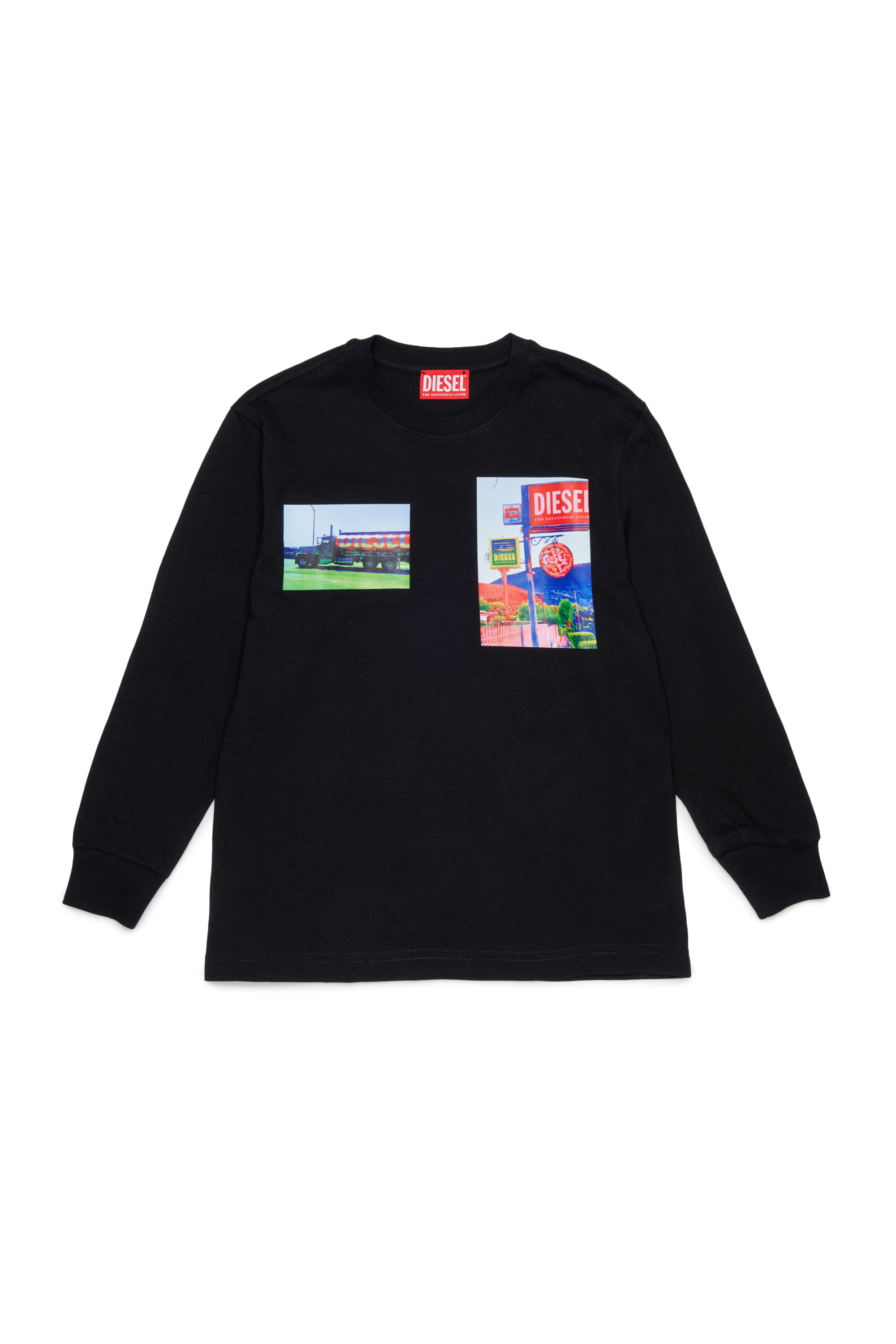 Diesel - TFORMY OVER, Camiseta de manga larga con photo prints Hombre in Negro - 1