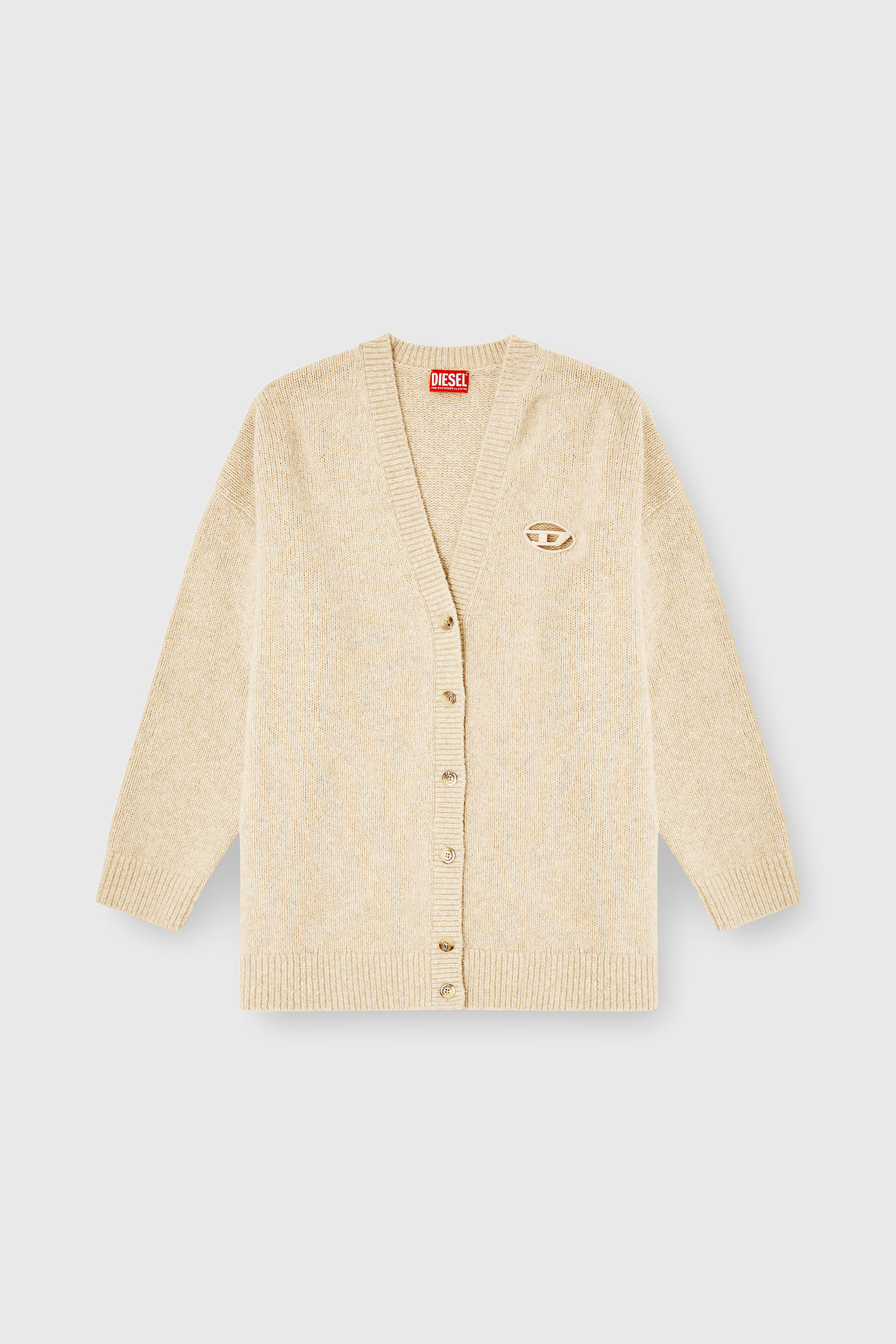 Diesel - M-AREELA, C&aacute;rdigan de mezcla de lana y alpaca Mujer in Beige - 2