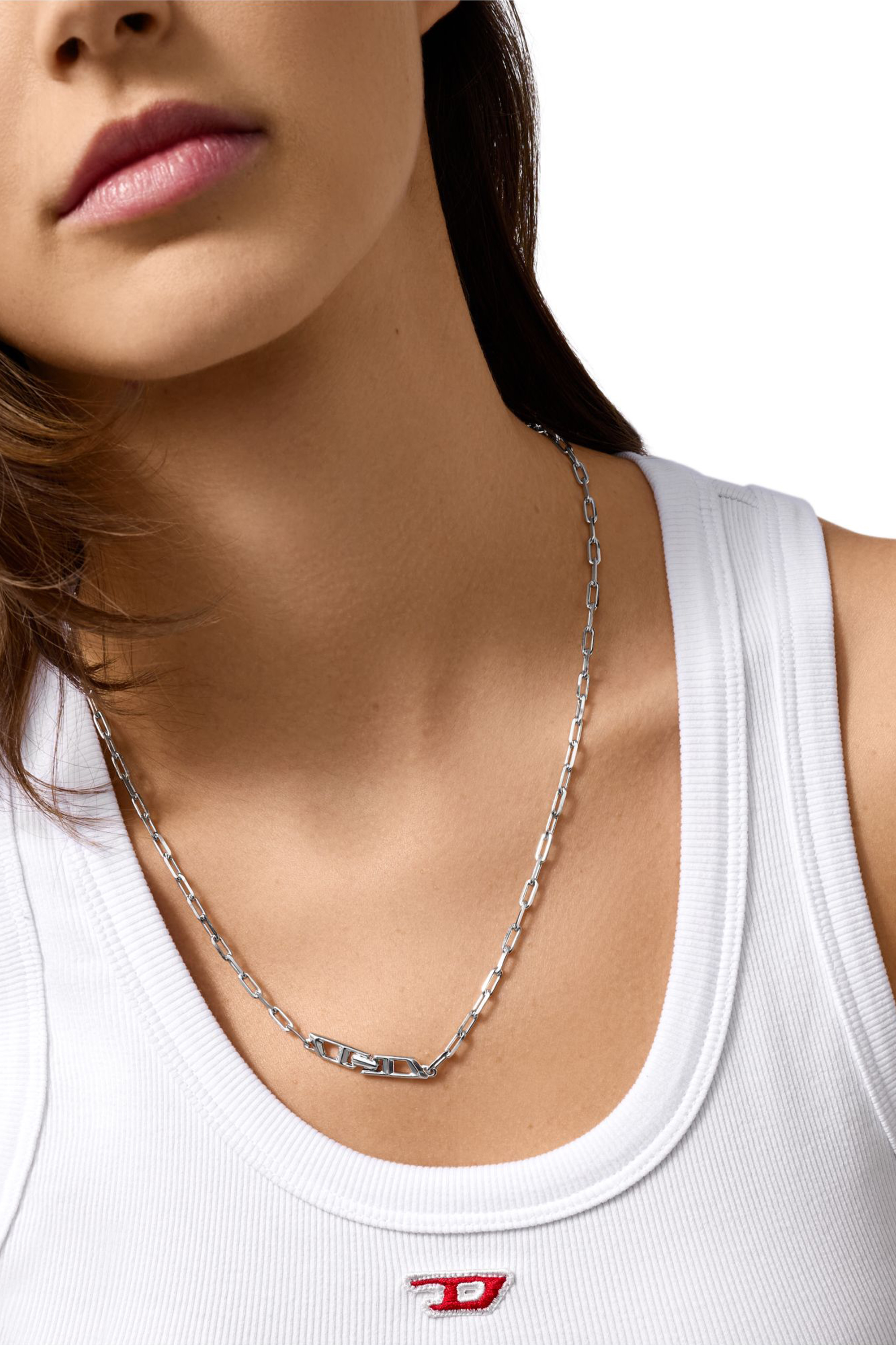 Diesel - DL1364040 STERLING SILVER JEWEL, Collar de plata de ley de cadena Unisex in Plateado - 3