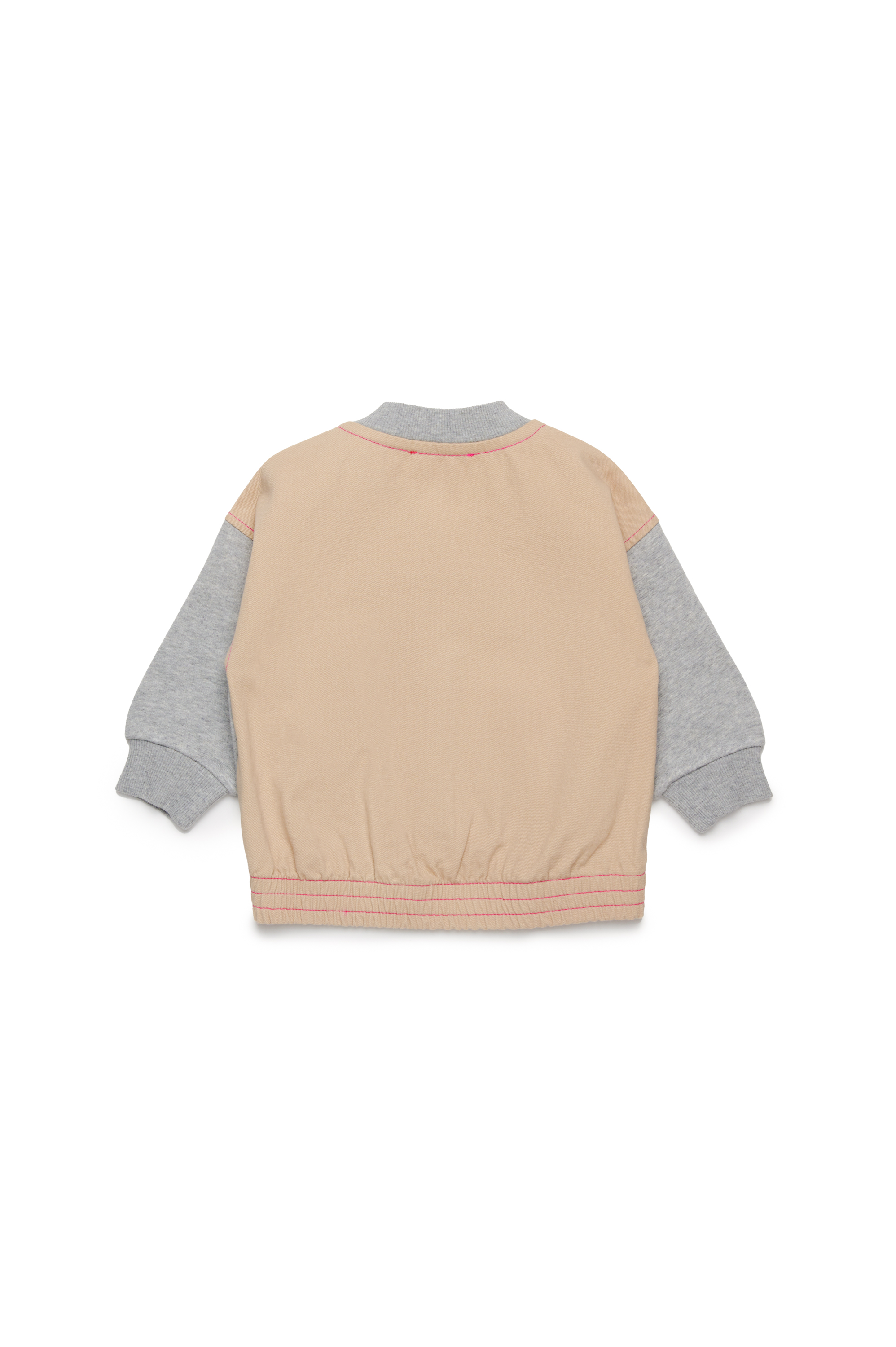 Diesel - SPERUB, Sudadera estilo bomber con mezcla de materiales Mujer in Gris - 2